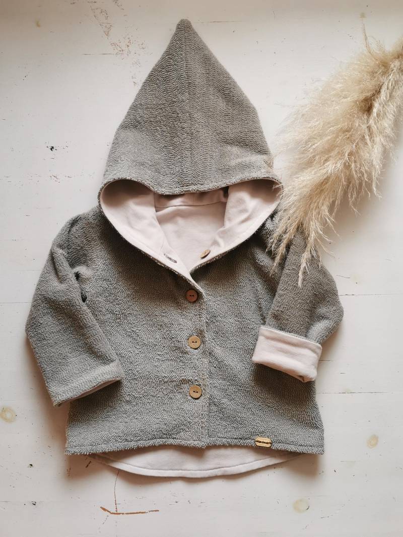 Wendbarer Teddy Zwergen Jacke Übergangsjacke Jerseyjacke Baumwolle von CarefulCuteCreate