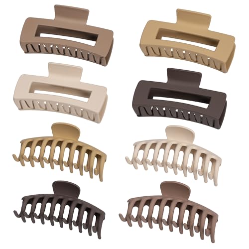 Haarspangen für Frauen mit grobem Haar, Haarspangen Groß 10 cm/11 cm, Haarspangen Mädchen, Krallenklammer, Haarspangen Set für Frauen und Mädchen mit Dickem und Dünnem Haar, 8 Teilige von Carehabi