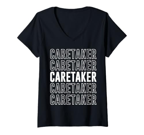 Damen Hausmeister T-Shirt mit V-Ausschnitt Damen Hausmeister T-Shirt mit V-Ausschnitt von Caretaker Apparel