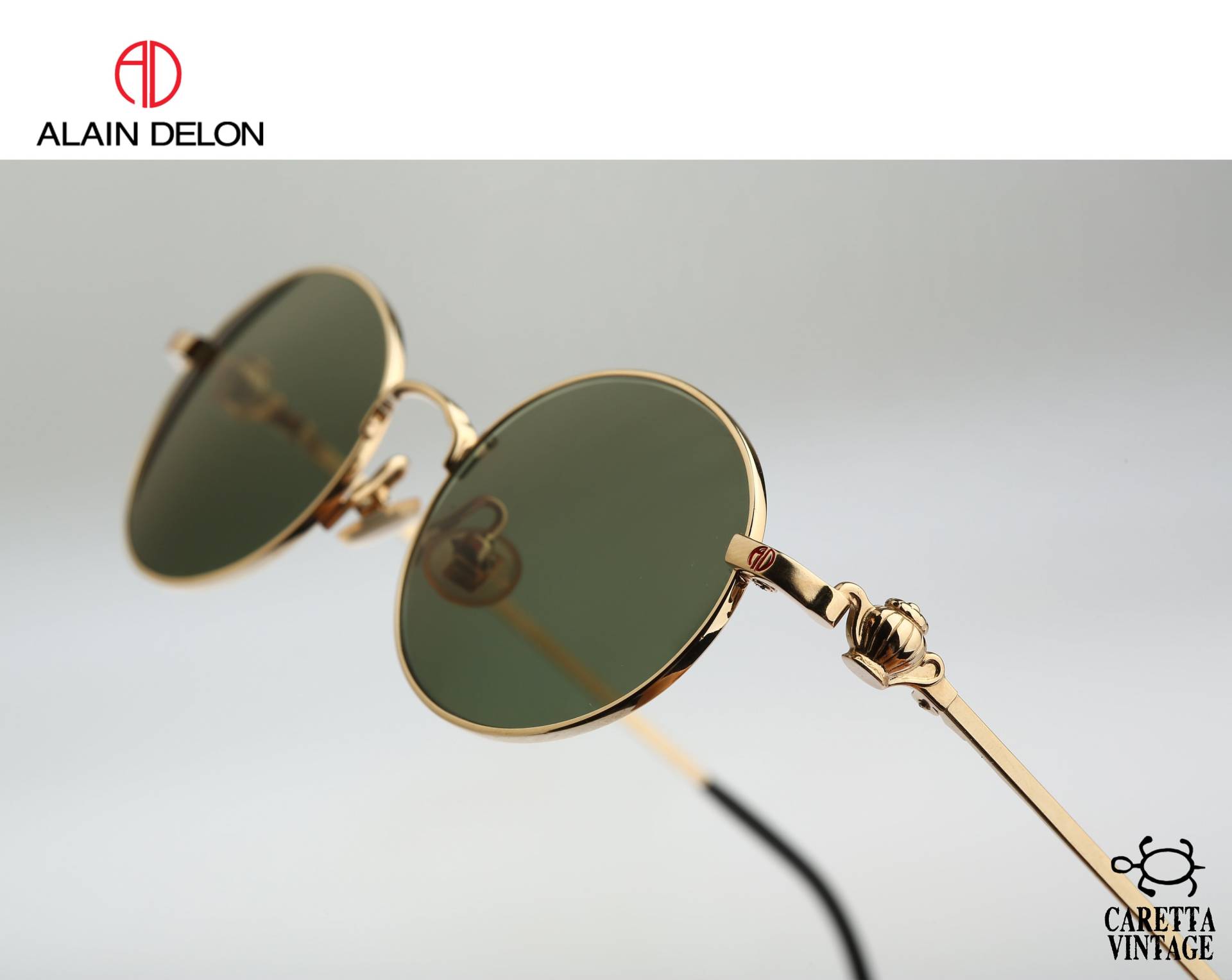 Alain Delon 3513, Vintage 90Er Jahre Unikat Steampunk Gold Oval Sonnenbrille Herren & Frauen, Nos von CarettaVintageCo