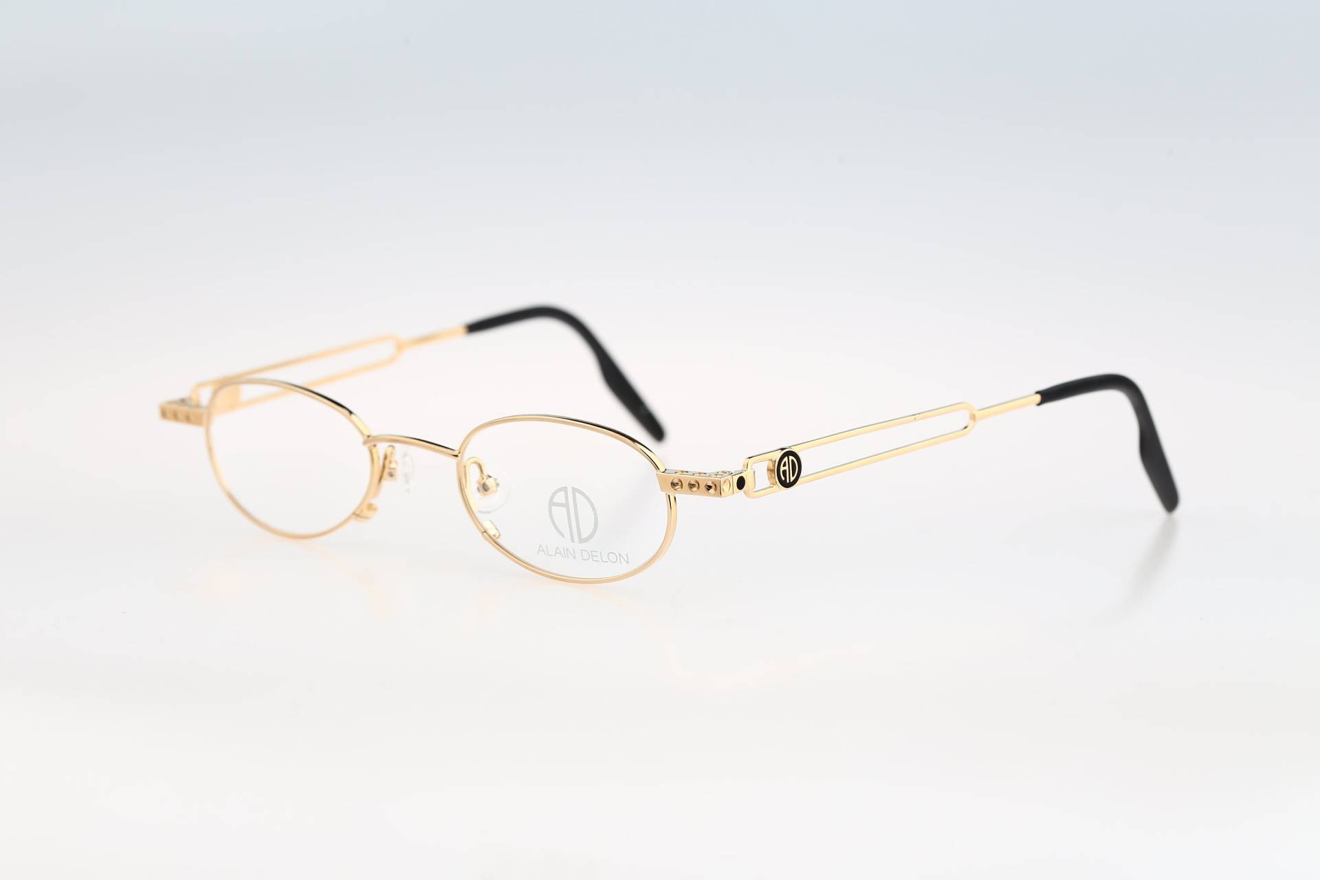 Alain Delon 3603A, Vintage 90Er Jahre Gold Unikat Kleine Ovale Brillenfassung Herren & Damen Nos von CarettaVintageCo