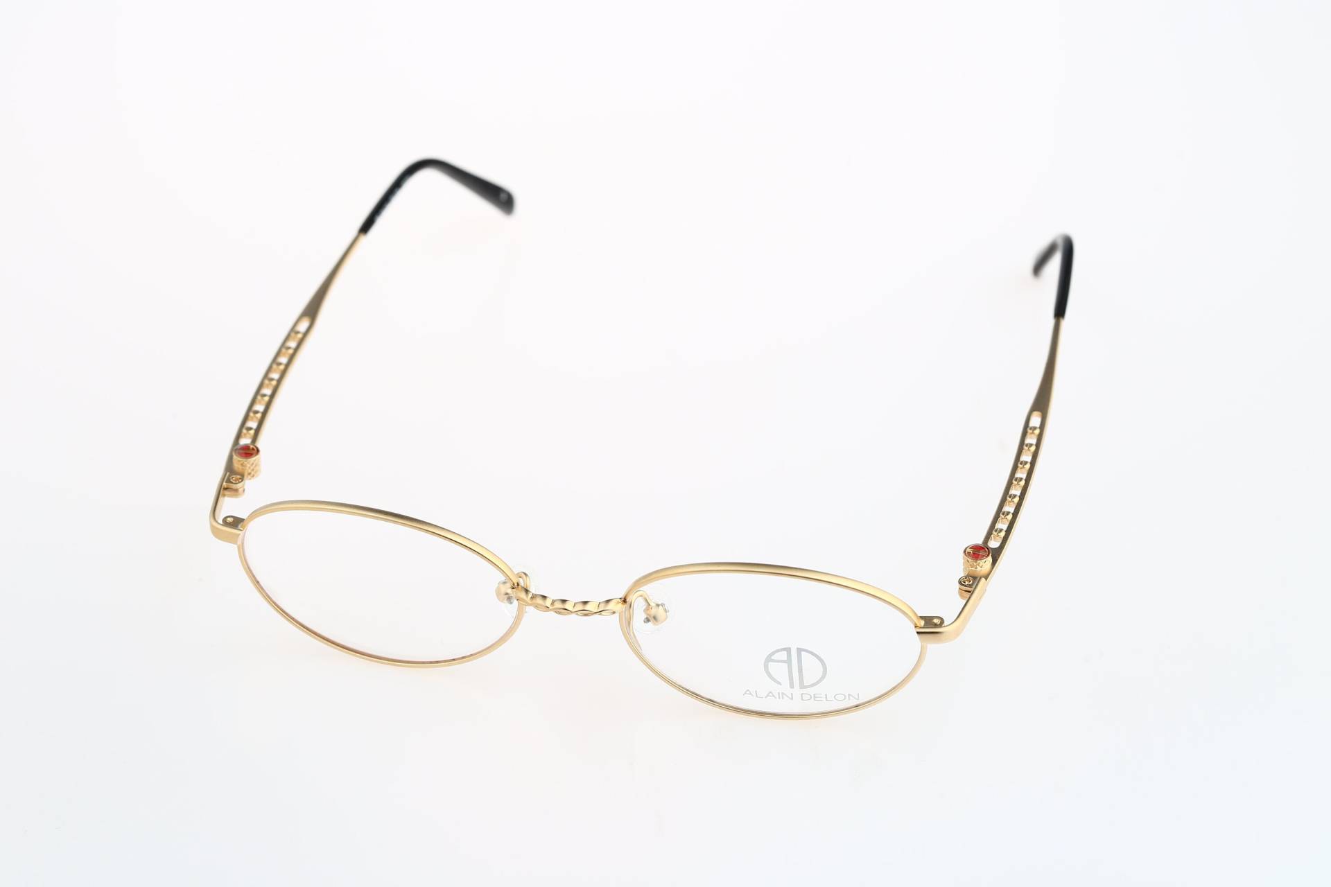 Alain Delon 3619A, Vintage 90Er Jahre Gold Unikat Designer Kleine Ovale Brillengestelle Herren & Damen Nos von CarettaVintageCo