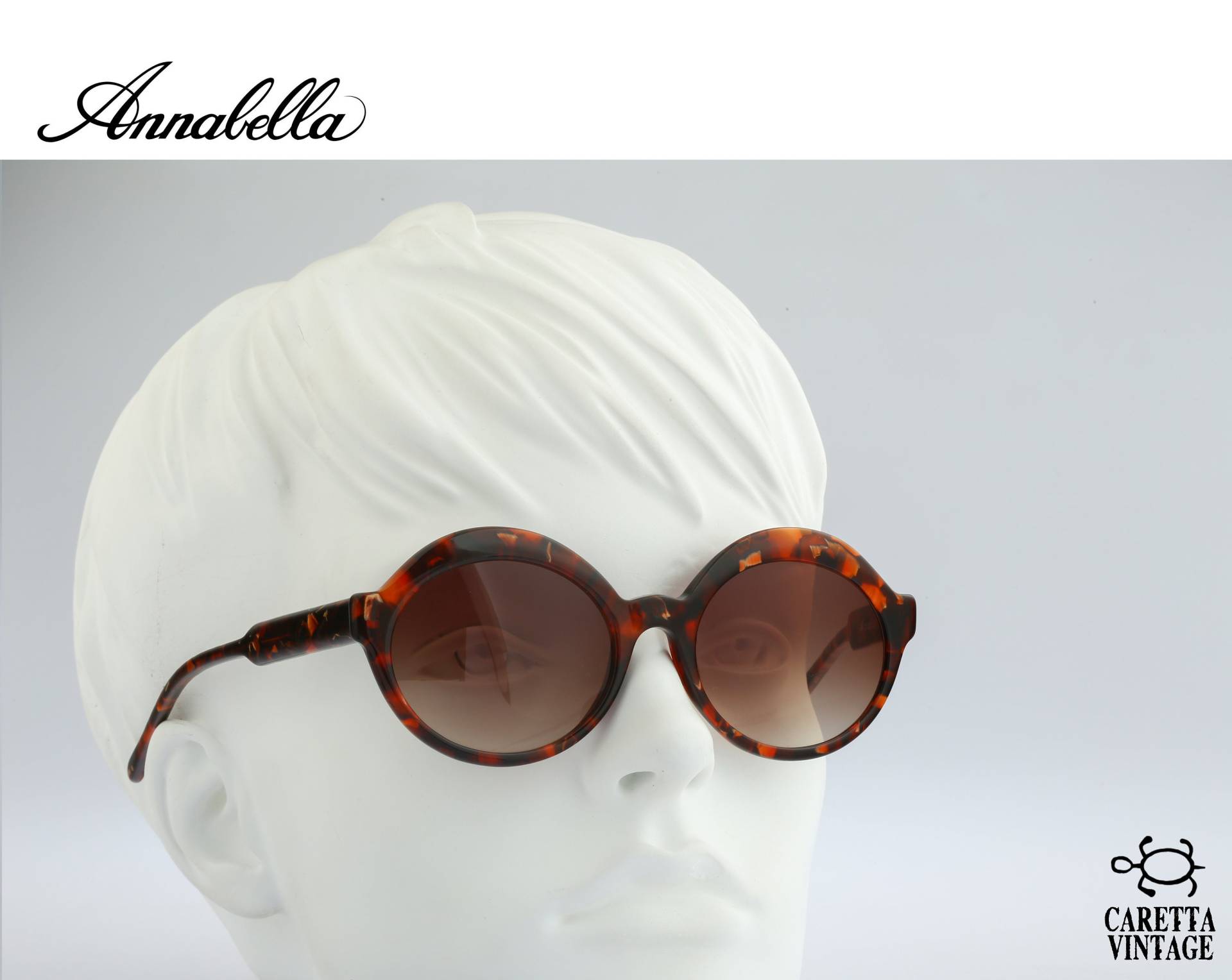 Annabella 213S C4, Vintage 80Er Elegante Schildkröte Runde Sonnenbrille Damen Nos von CarettaVintageCo