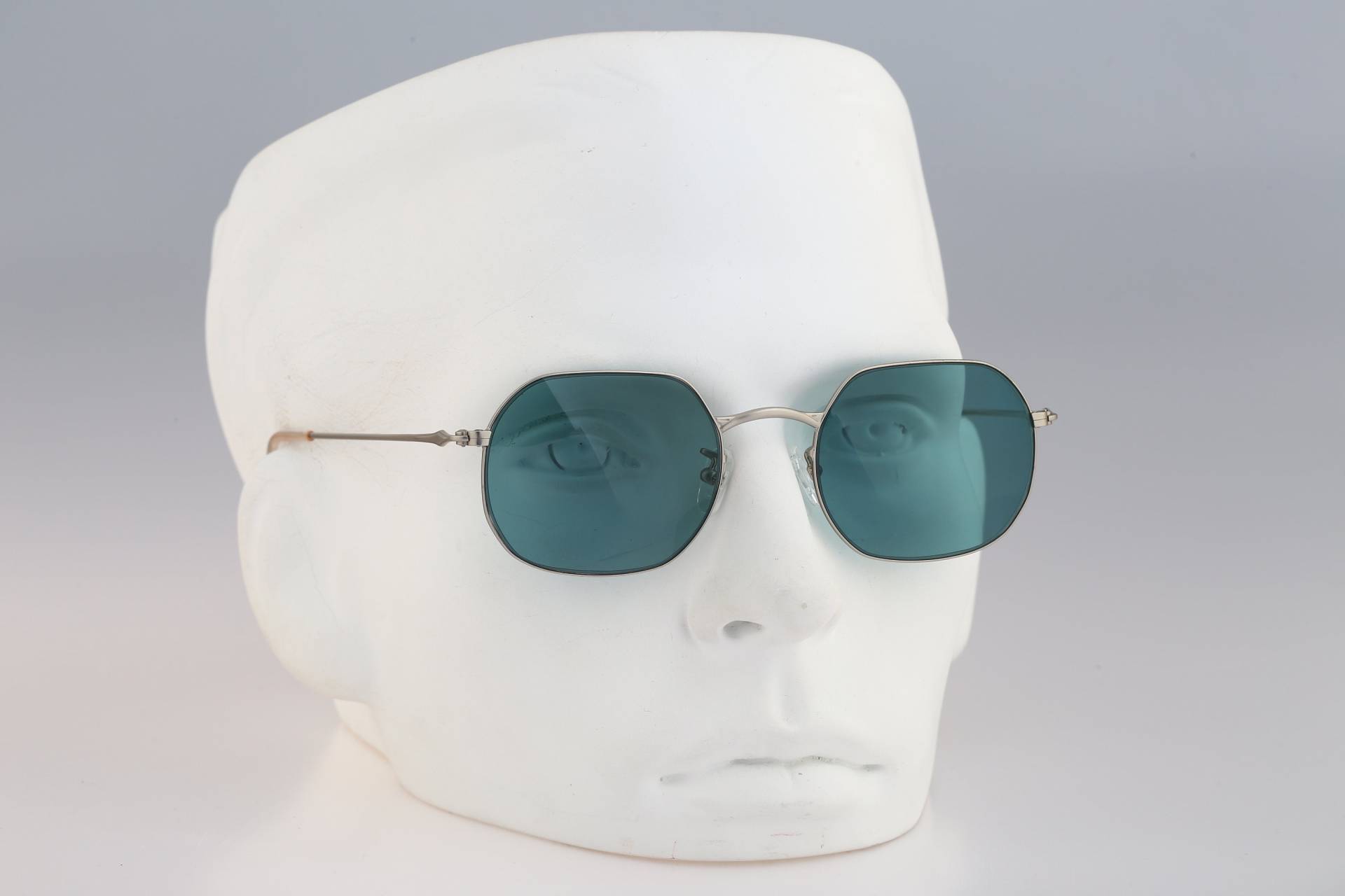 Bserver Ape 57 01 46, Vintage 90Er Silber Hexagon Sonnenbrille Herren & Frauen Nos von CarettaVintageCo