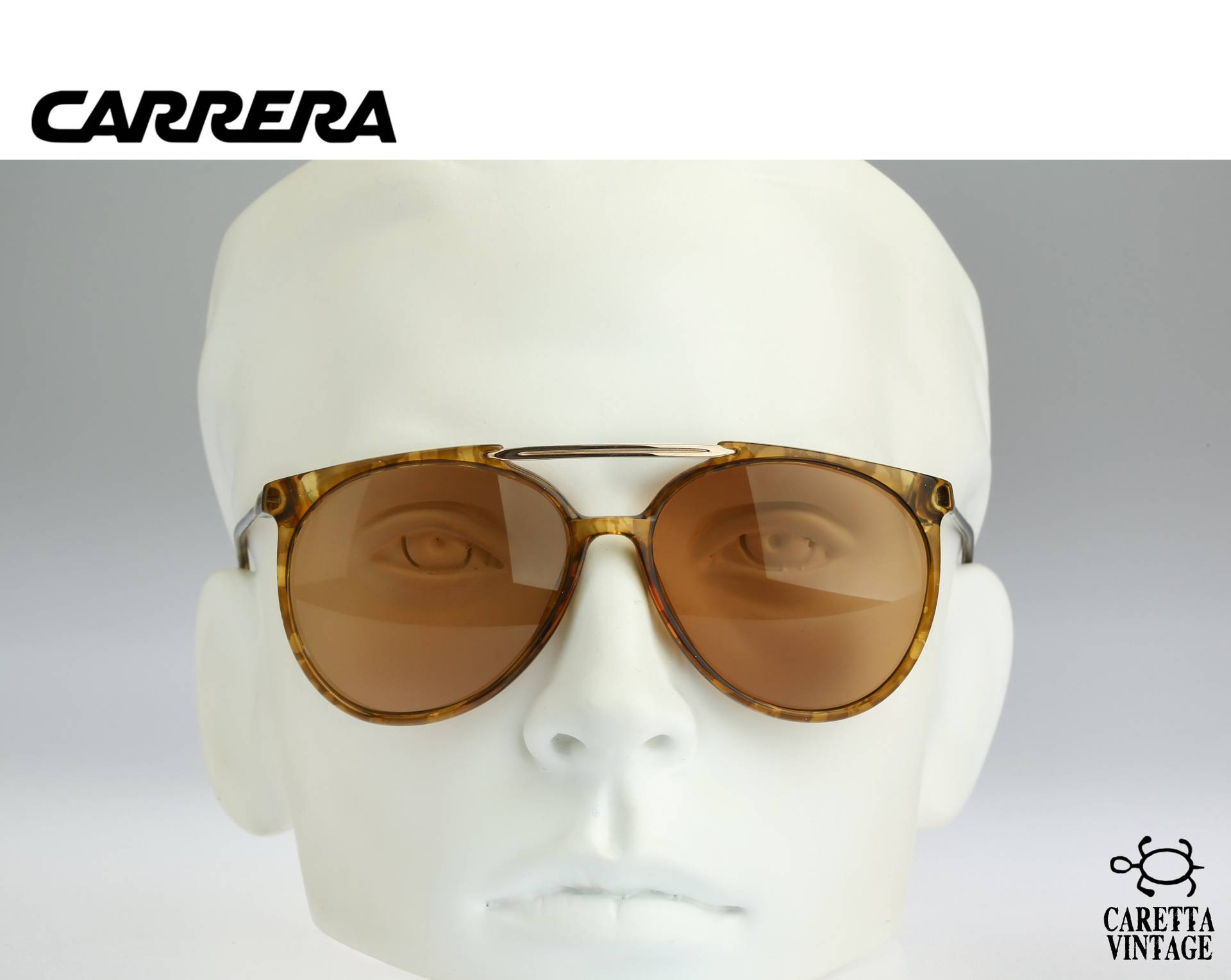 Carrera 5332, Vintage 80Er Jahre Getönte Braune Linsen Unikat Schildkröte Oversized Aviator Sonnenbrille Herren Nos von CarettaVintageCo