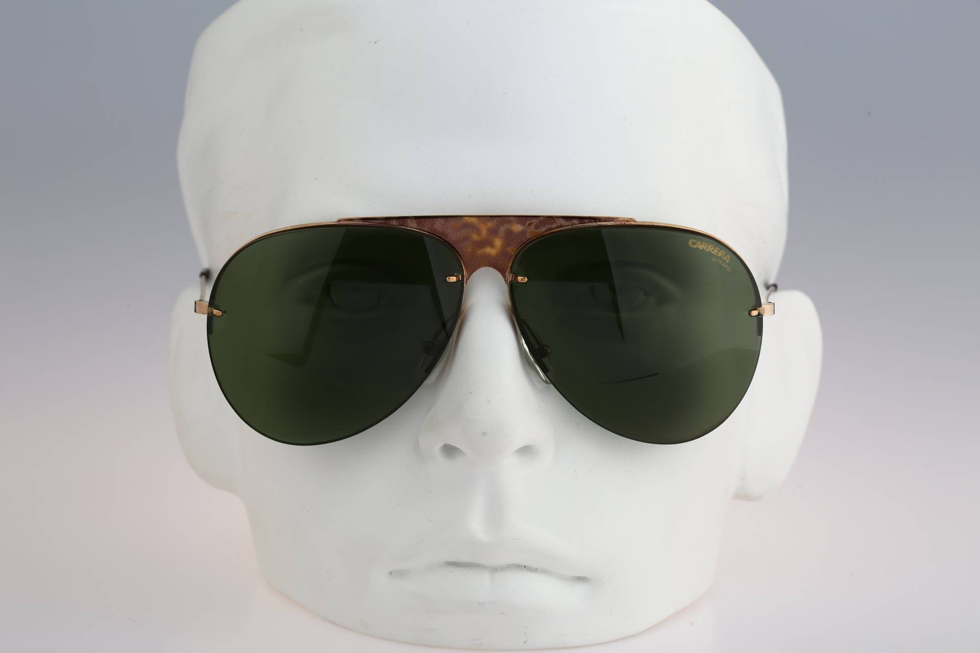 Carrera 5423, Vintage 80Er Jahre Halbrandlose Schildkröte Oversized Aviator Sonnenbrille Herren & Frauen Nos von CarettaVintageCo