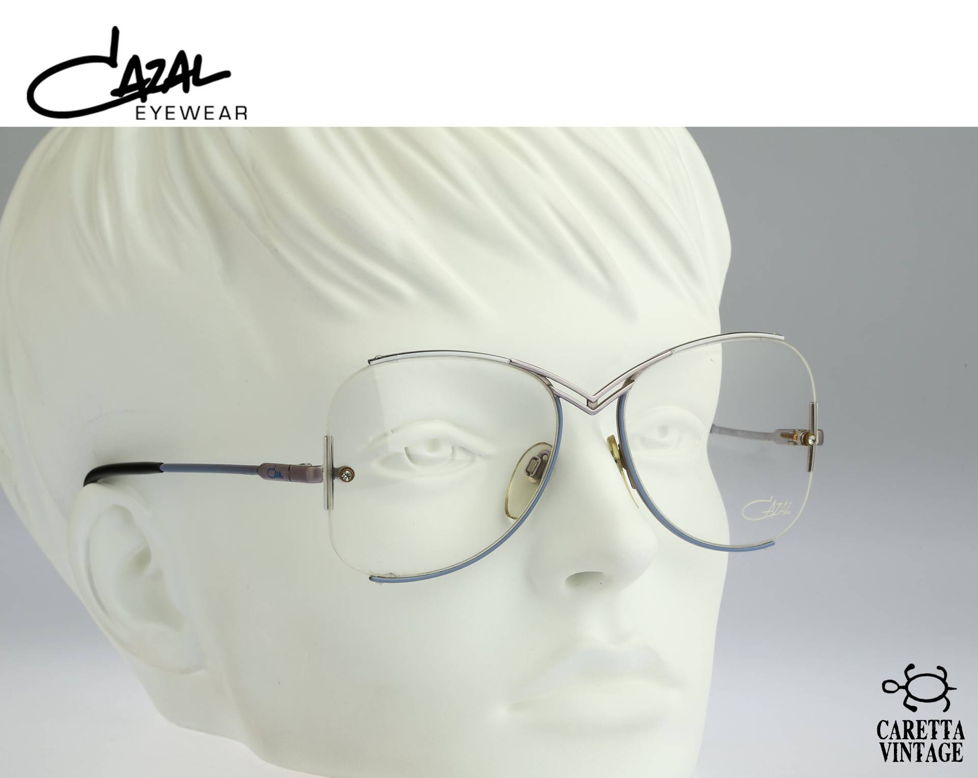 Cazal 221 311, Vintage 80Er Jahre Oversized Halb Randlose Schmetterling Brillenfassungen Damen Nos Cazal 221 311, Vintage 80Er Jahre Oversized Halb Randlose Schmetterling Brillenfassungen Damen Nos von CarettaVintageCo