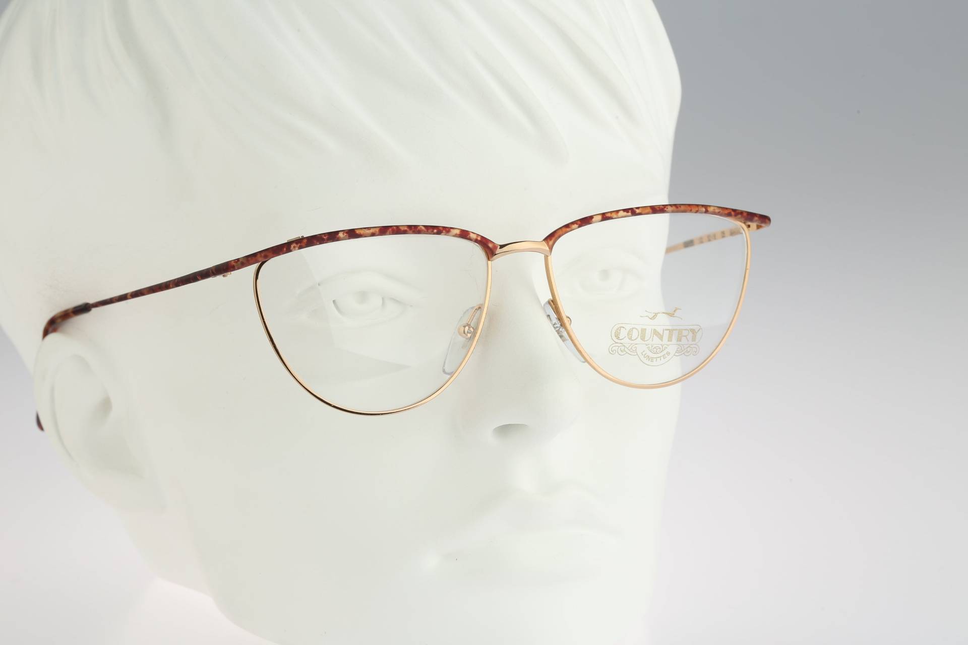 Country 122 05, Vintage 90Er Jahre Gold & Tortoise Browline Cat Eye Brillengestell Damen Nos Country 122 05, Vintage 90Er Jahre Gold & Tortoise Browline Cat Eye Brillengestell Damen Nos von CarettaVintageCo