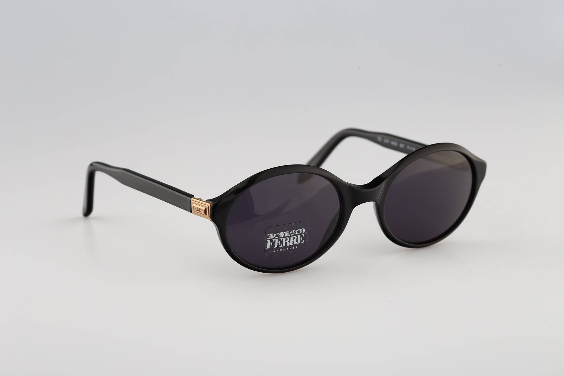 Gianfranco Ferre Gff 445 S, Vintage 90Er Jahre Unikat Schwarze Ovale Sonnenbrille Damen, Nos von CarettaVintageCo