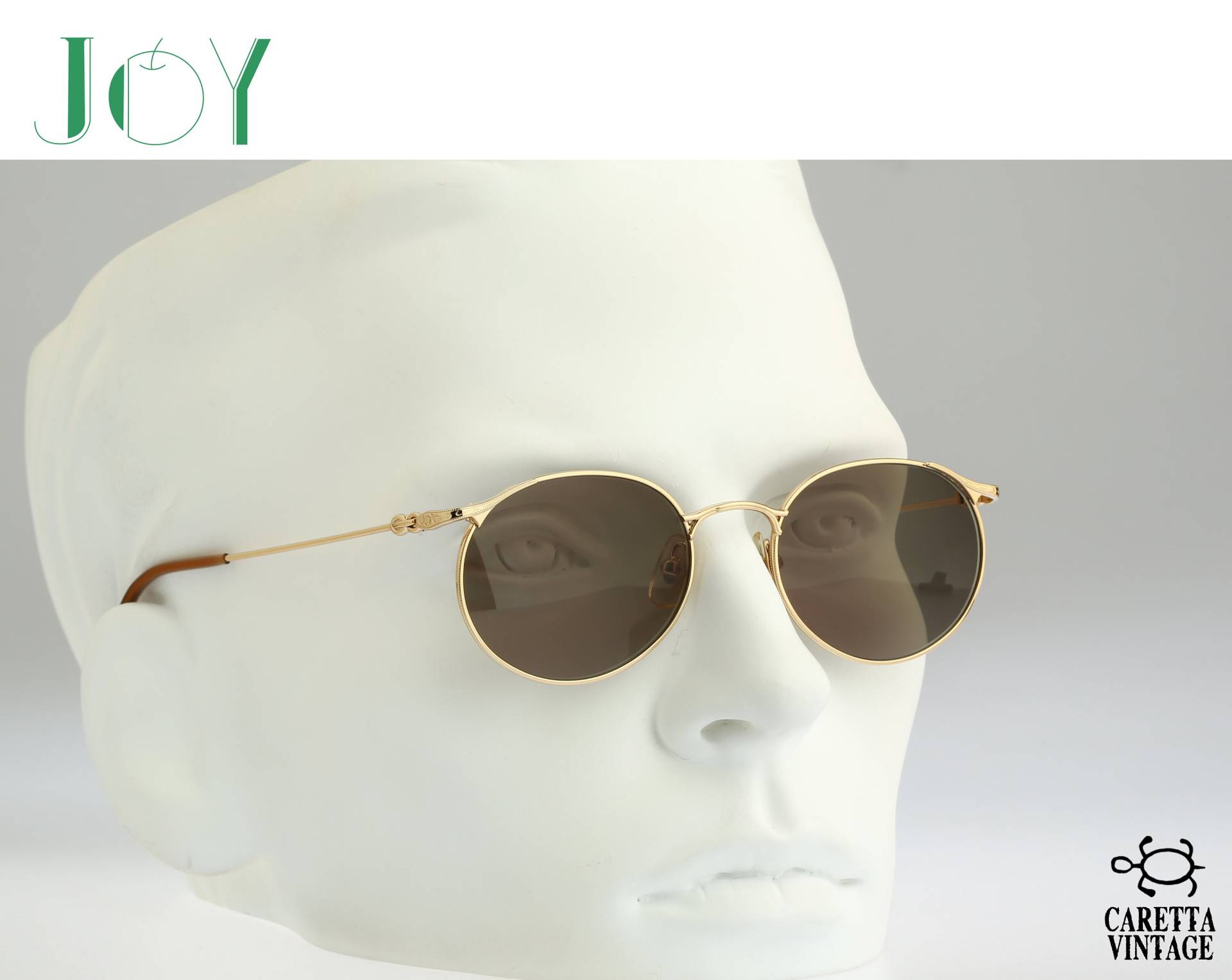 Gold Runde Sonnenbrille Herren, Joy J-704, Vintage 90Er Jahre Unikat Viktorianisch Kleine Panto Damen Nos von CarettaVintageCo