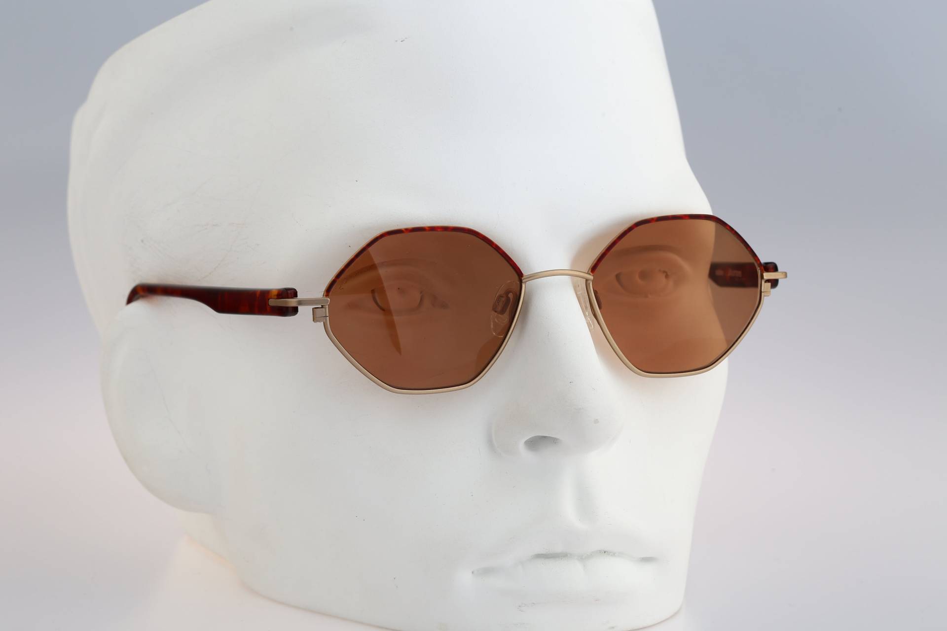 Hexagon Sonnenbrille Herren, Adidas A 903 /30 V 6051, Vintage 90Er Gold & Schildkröte Kleine Sechseck Herren Und Frauen Nos von CarettaVintageCo