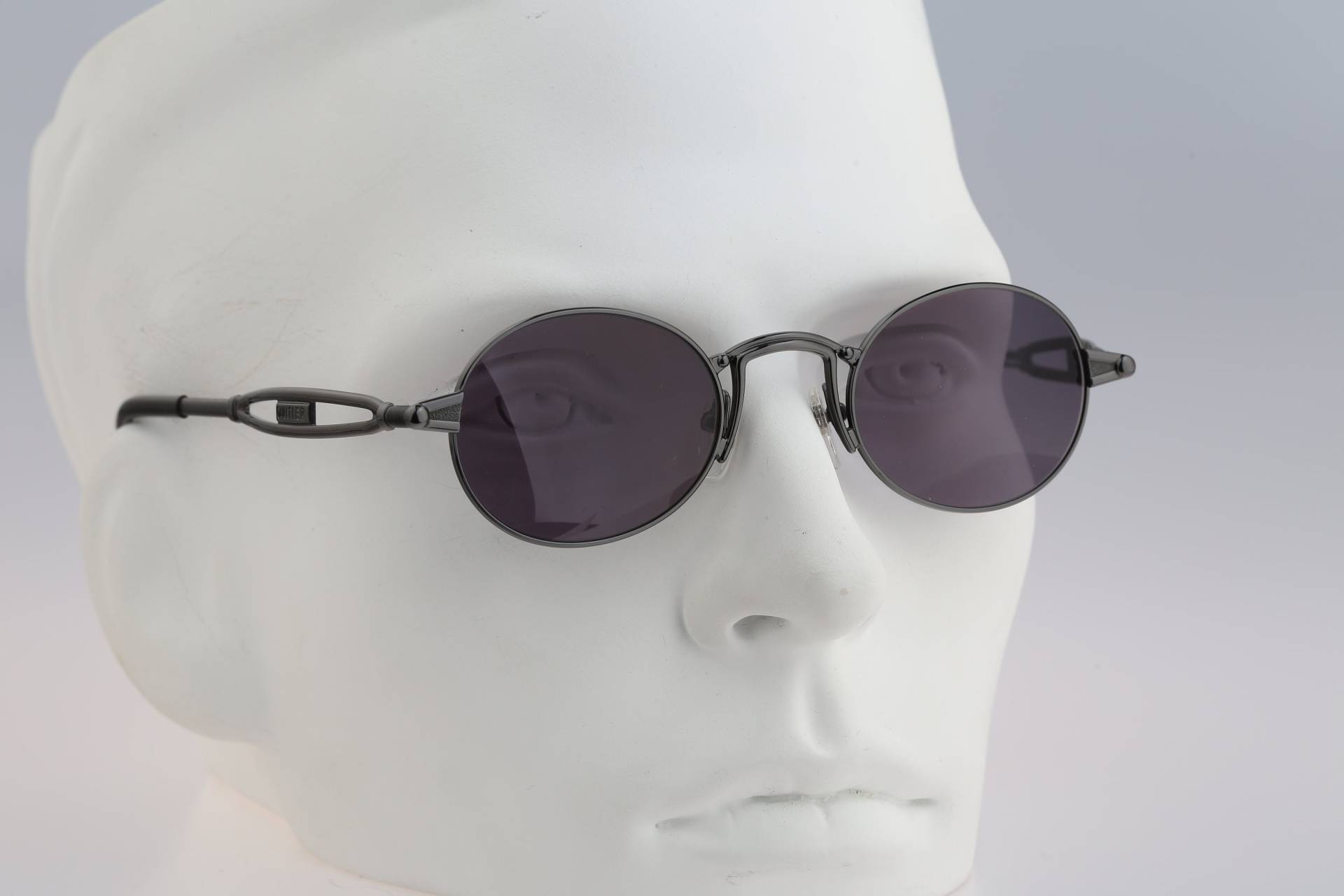 Jean Paul Gaultier 56-7108, Vintage 90Er Gunmetal Kleine Runde Steampunk Sonnenbrille Herren & Frauen Nos von CarettaVintageCo