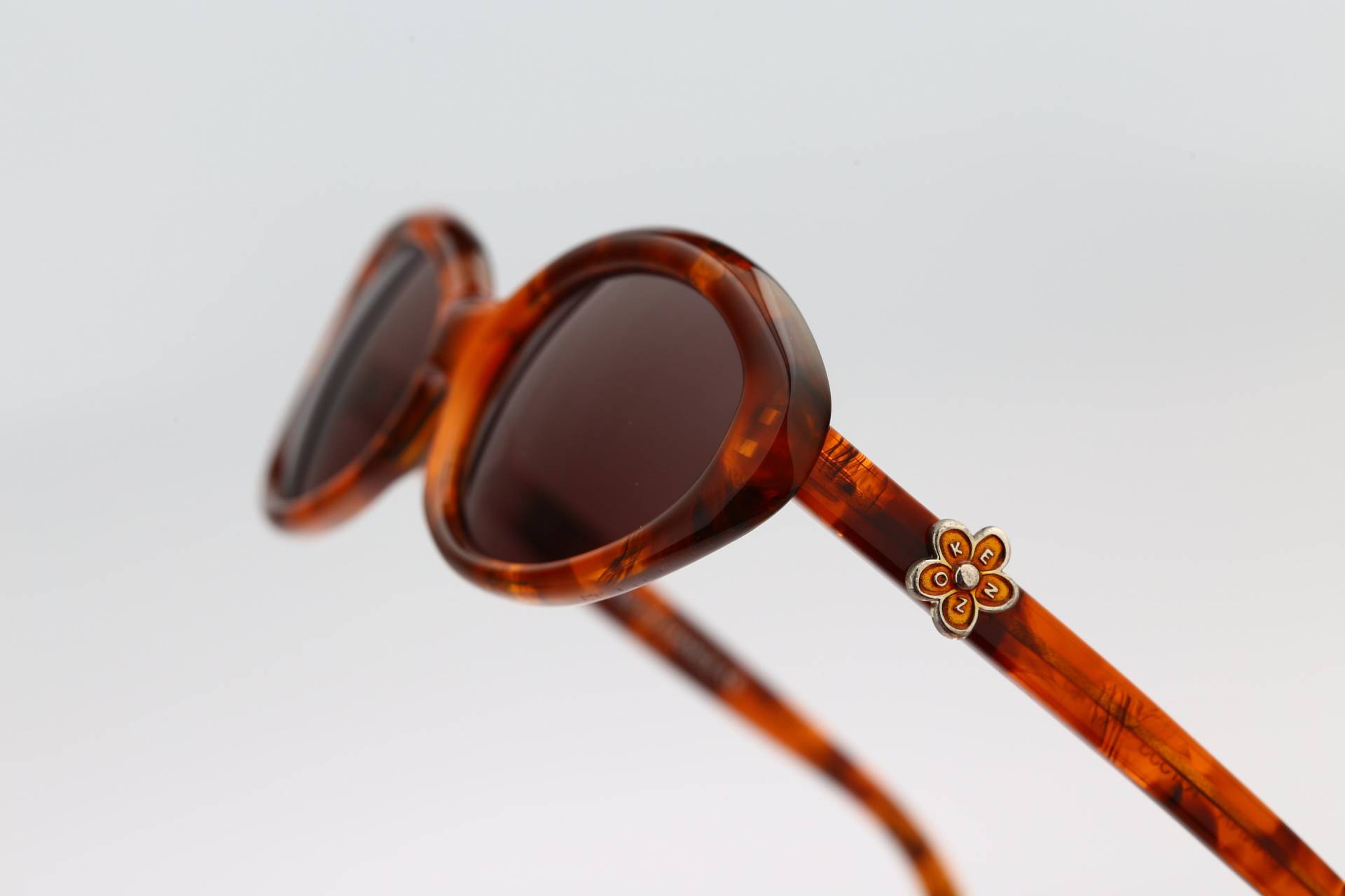 Kenzo K 1353 745 Handarbeit Aus Frankreich, Vintage 90Er Jahre Unikat Schildkröte Oval Sonnenbrille Damen Nos von CarettaVintageCo