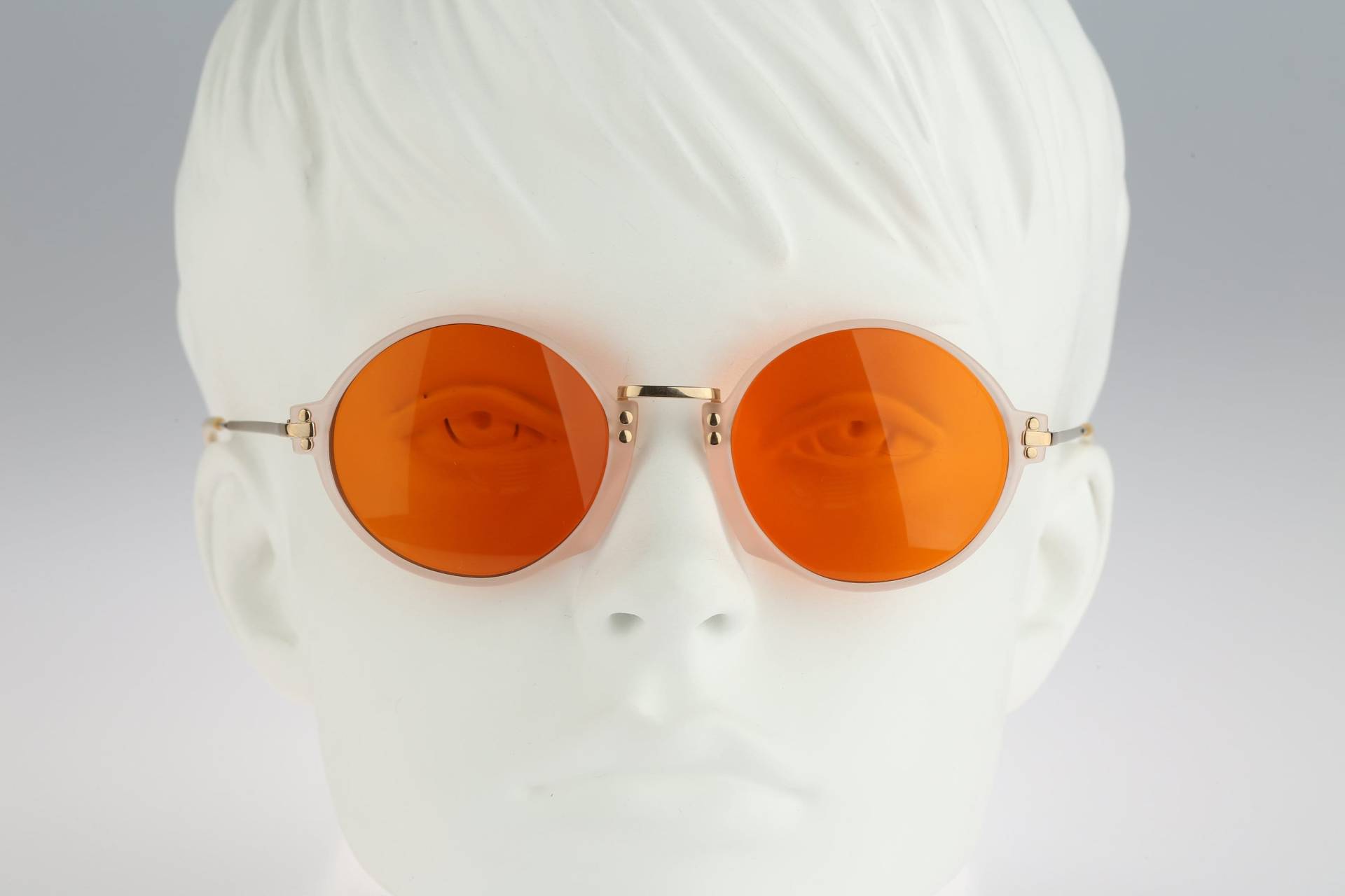 Klare Kreis Sonnenbrille, Silhouette M 2742 /20 C 1870, Vintage 90Er Jahre Unikat Kleine Runde Orange Getönte Sonnenbrille Frauen Nos von CarettaVintageCo