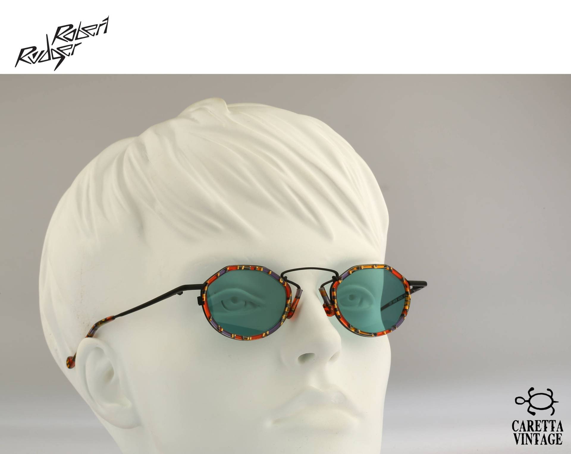 Kleine Runde Sonnenbrille Damen, Robert Rudger 1220 146 08, Vintage 90Er Jahre Getönt Verrückt Bunt Micro Steampunk Herren Nos von CarettaVintageCo