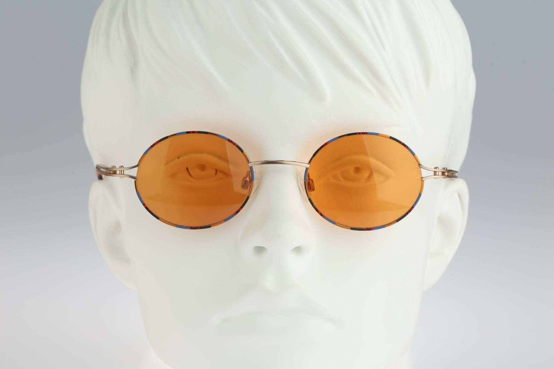 Kleine Runde Sonnenbrille Herren, Robert Rudger 1600 146 C0, Vintage 90Er Jahre Unikat Steampunk Kleine Kreis Orange Damen Nos von CarettaVintageCo