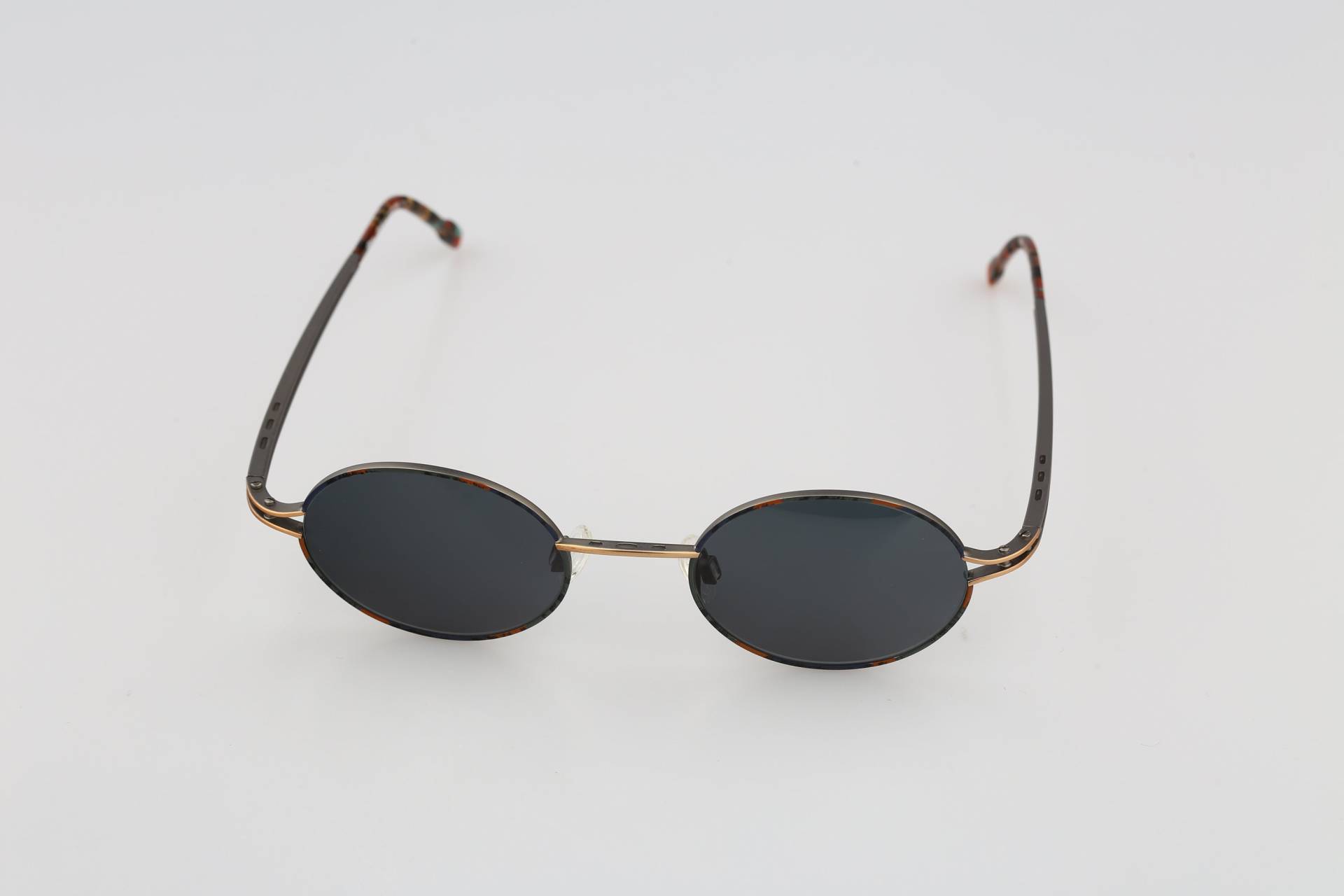 Kleine Runde Sonnenbrille Herren, Robert Rudger 1600 175 27, Vintage 90Er Jahre Bunt Und Gold Steampunk Kreis Damen Nos von CarettaVintageCo