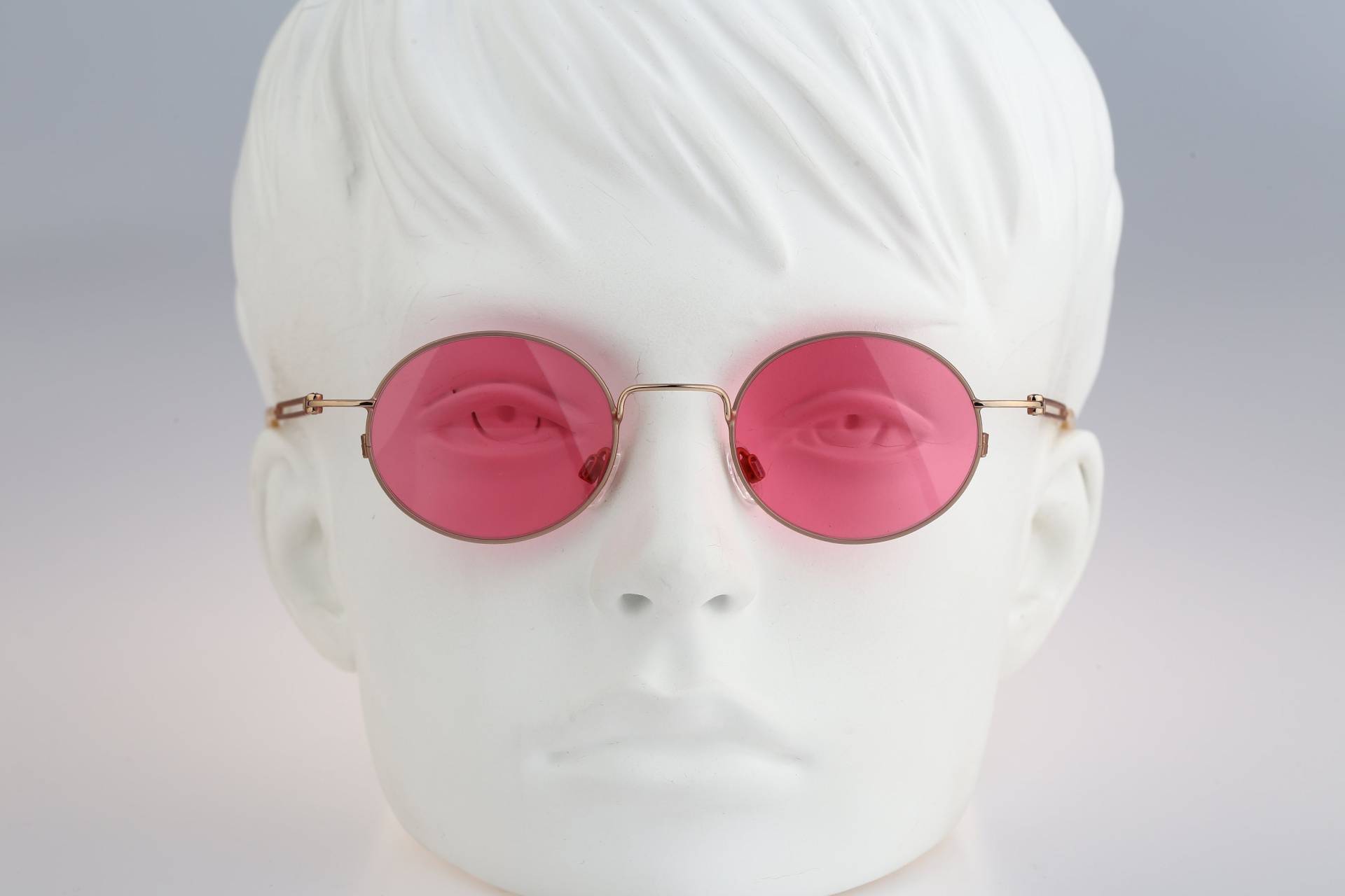 Kleine Runde Sonnenbrille Männer, Aigner Ea 401 34, Vintage 90Er Jahre Getönt Pink Einzigartig Steampunk Gold Micro Circle Frauen Nos von CarettaVintageCo