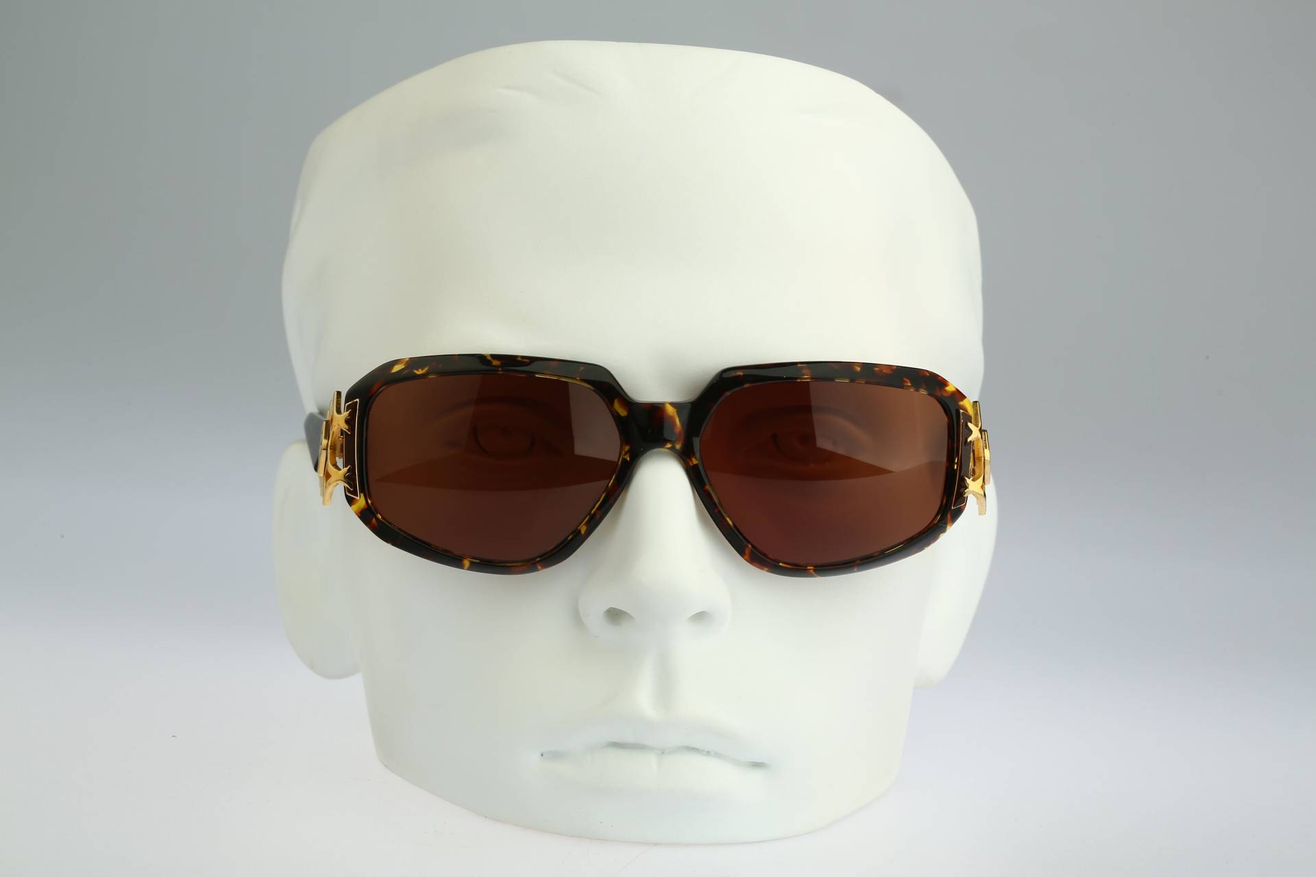 Linea Pitti, Vintage 90Er Jahre Unikat Gold & Schildkröte Oversized Hexagon Sonnenbrille Herren Und Frauen, Nos von CarettaVintageCo