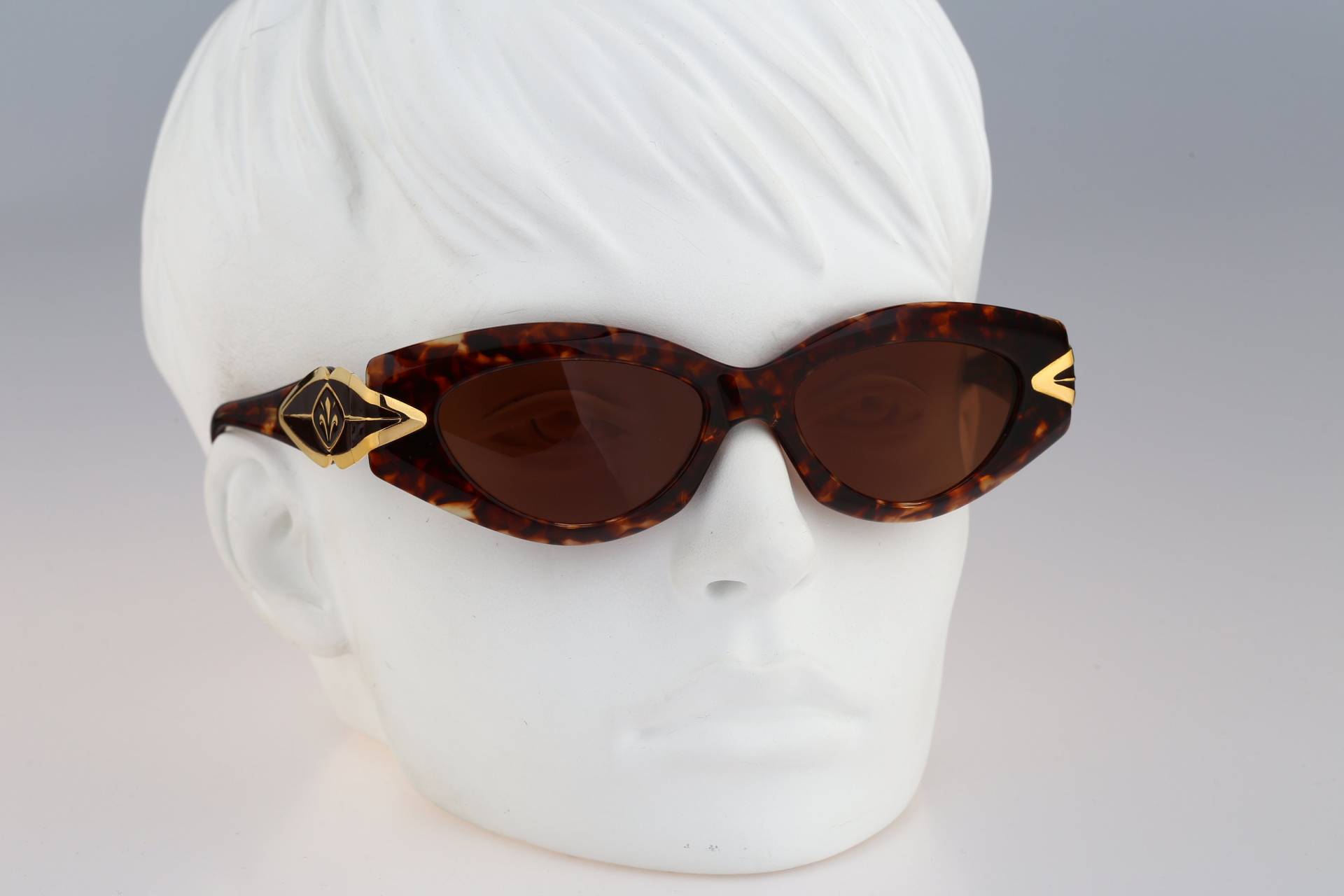 Linea Pitti 496 609, Vintage 90Er Gold & Schildkröte Katzenauge Sonnenbrille Damen, Nos von CarettaVintageCo