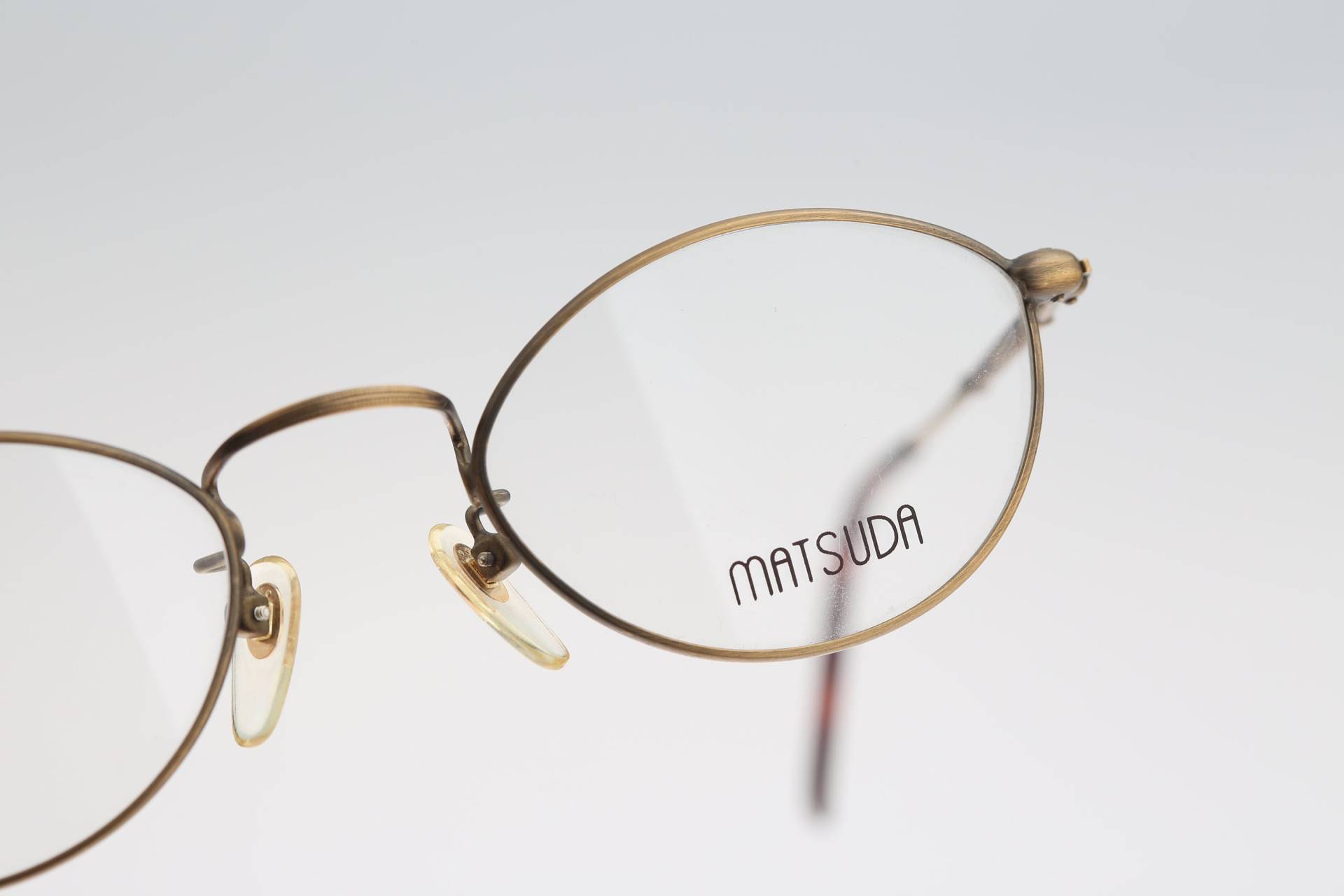 Matsuda 2874 Ag, Vintage 90Er Jahre Antik Gold Kleine Ovale Brillengestelle Damen Nos von CarettaVintageCo