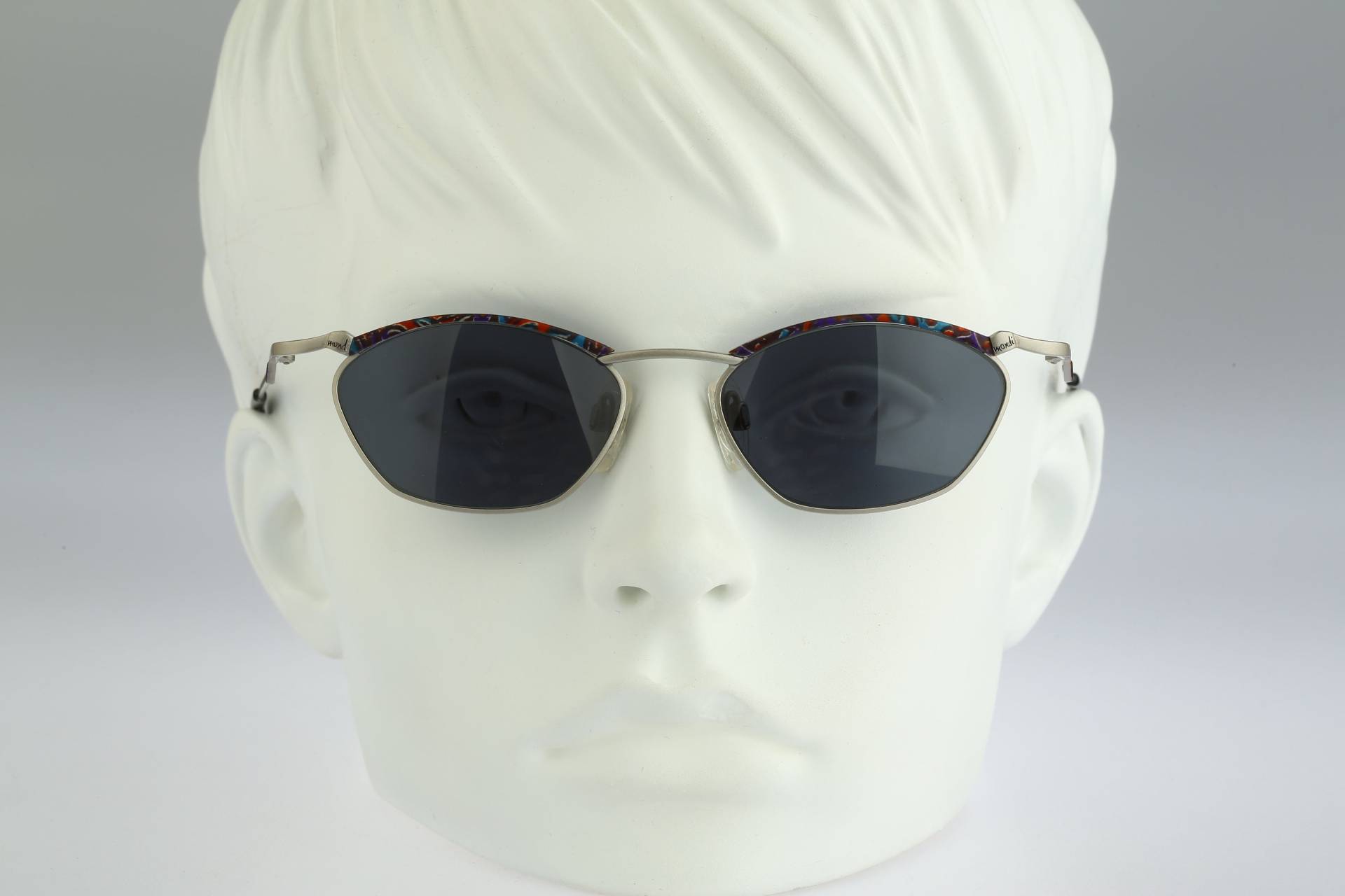 Mondi Von Metzler 2835 507, Vintage 90Er Bunt & Silber Kleines Hexagon Katzenauge Sonnenbrille Damen, Nos von CarettaVintageCo