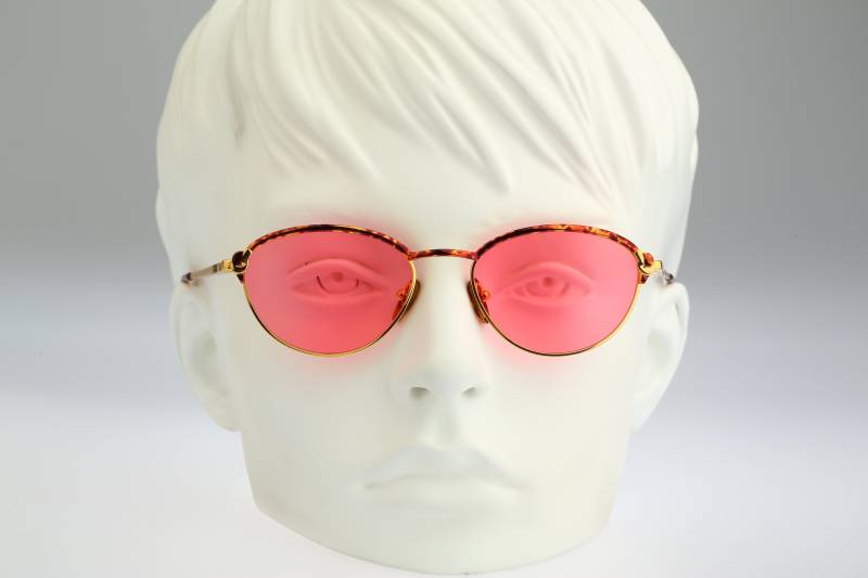 Moschino By Persol Mm 384, Vintage 90Er Jahre Rosa Gläser Unikat Gold & Schildkröte Stirnlinie Kleine Katzenauge Sonnenbrille Damen, Nos von CarettaVintageCo