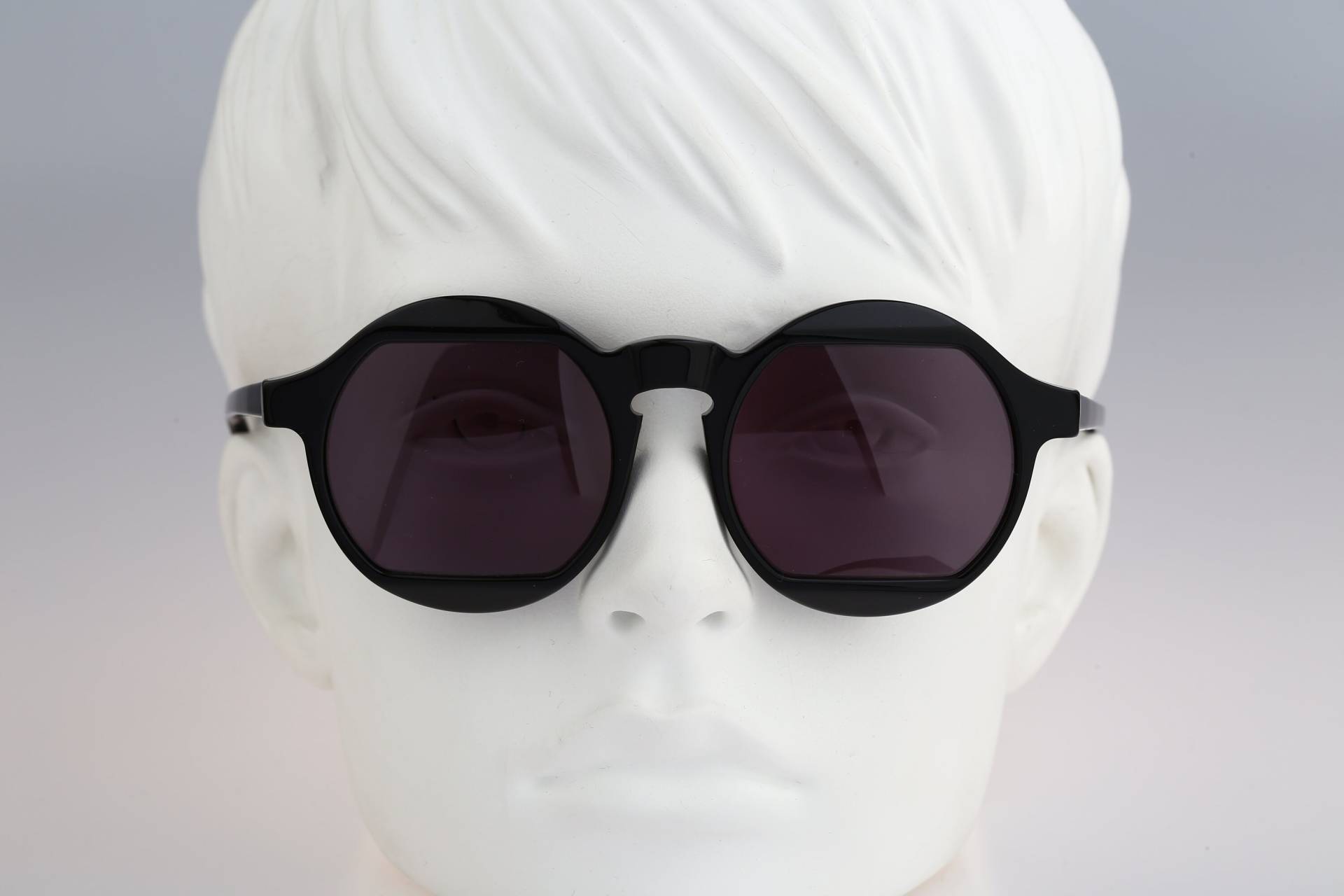 Oversized Runde Sonnenbrille, Essor Collection 006, Vintage 90Er Jahre Unikat Schwarzer Kreis Sonnenbrille Damen Nos von CarettaVintageCo
