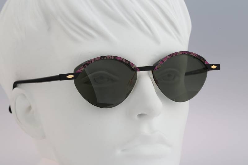 Panto Sonnenbrille, Milli B. By Mikado 052 58, Vintage 90Er Unique Halb Randlose Runde Sonnenbrille Damen Nos von CarettaVintageCo