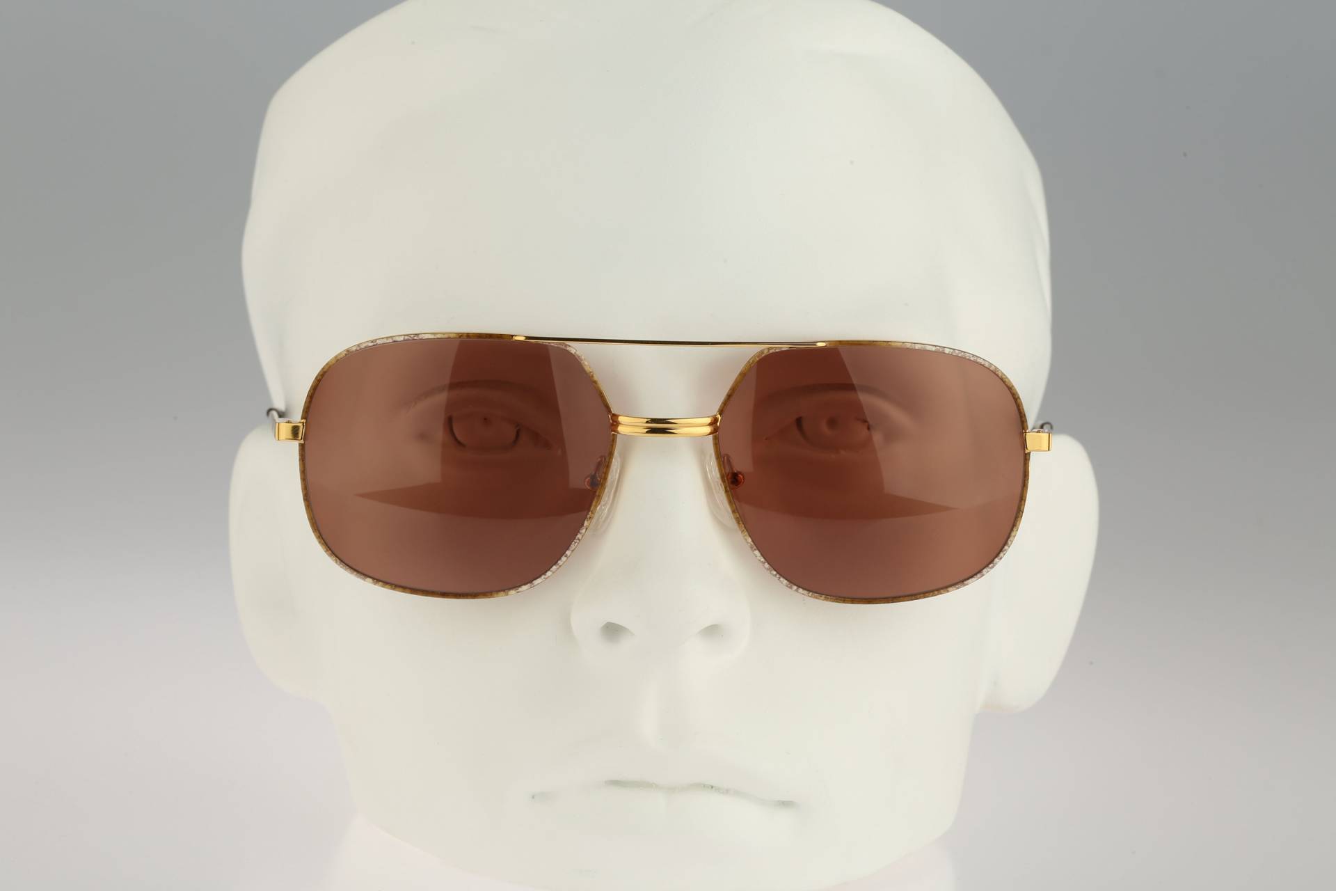 Piloni 6523, Vintage 80Er Gold & Schildkröte Quadrat Flieger Sonnenbrille Herren Und Frauen Nos von CarettaVintageCo