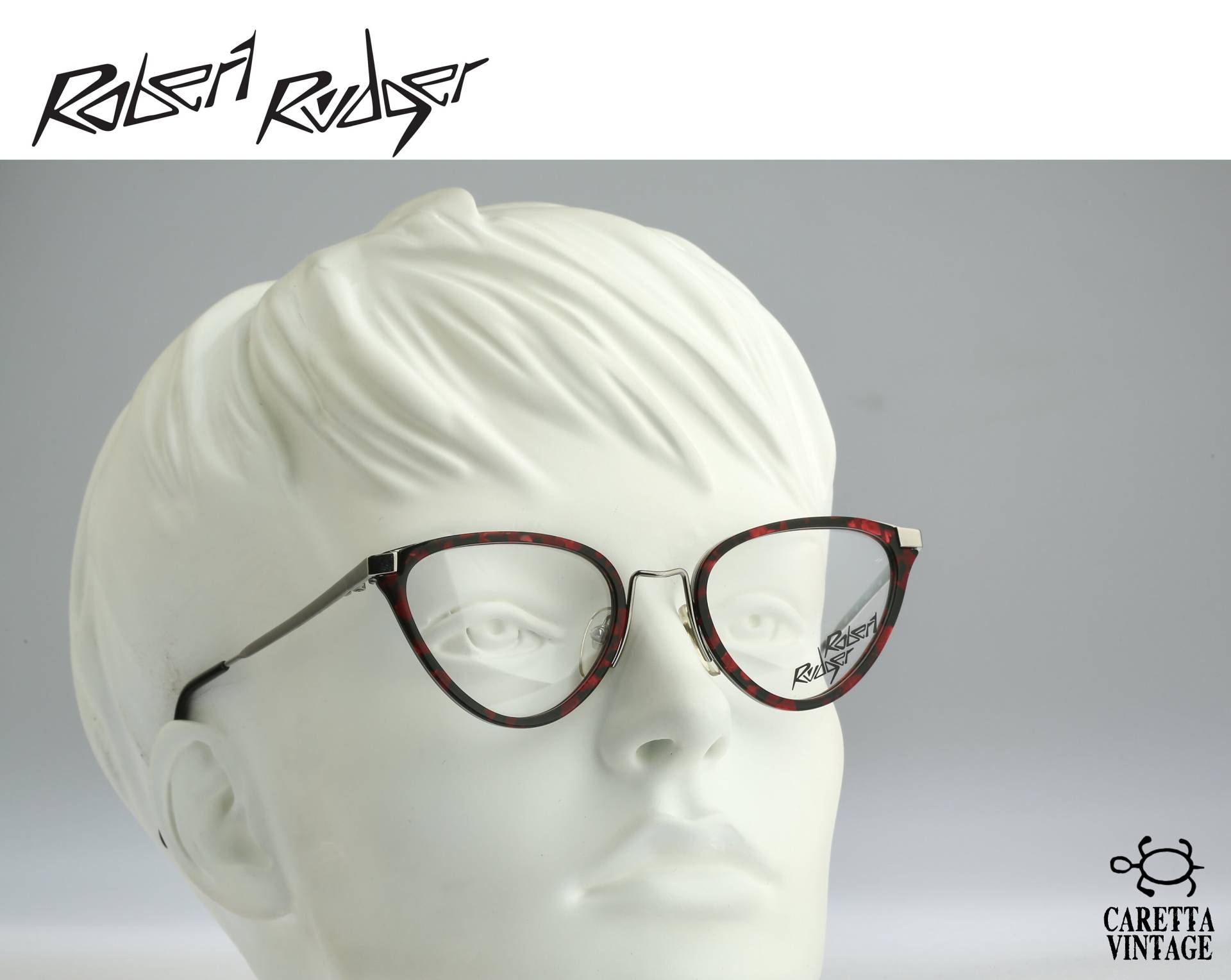 Robert Rudger 220 34, Vintage 90Er Jahre Unikat Doppelrand Katzenauge Brillengestelle Damen Nos von CarettaVintageCo