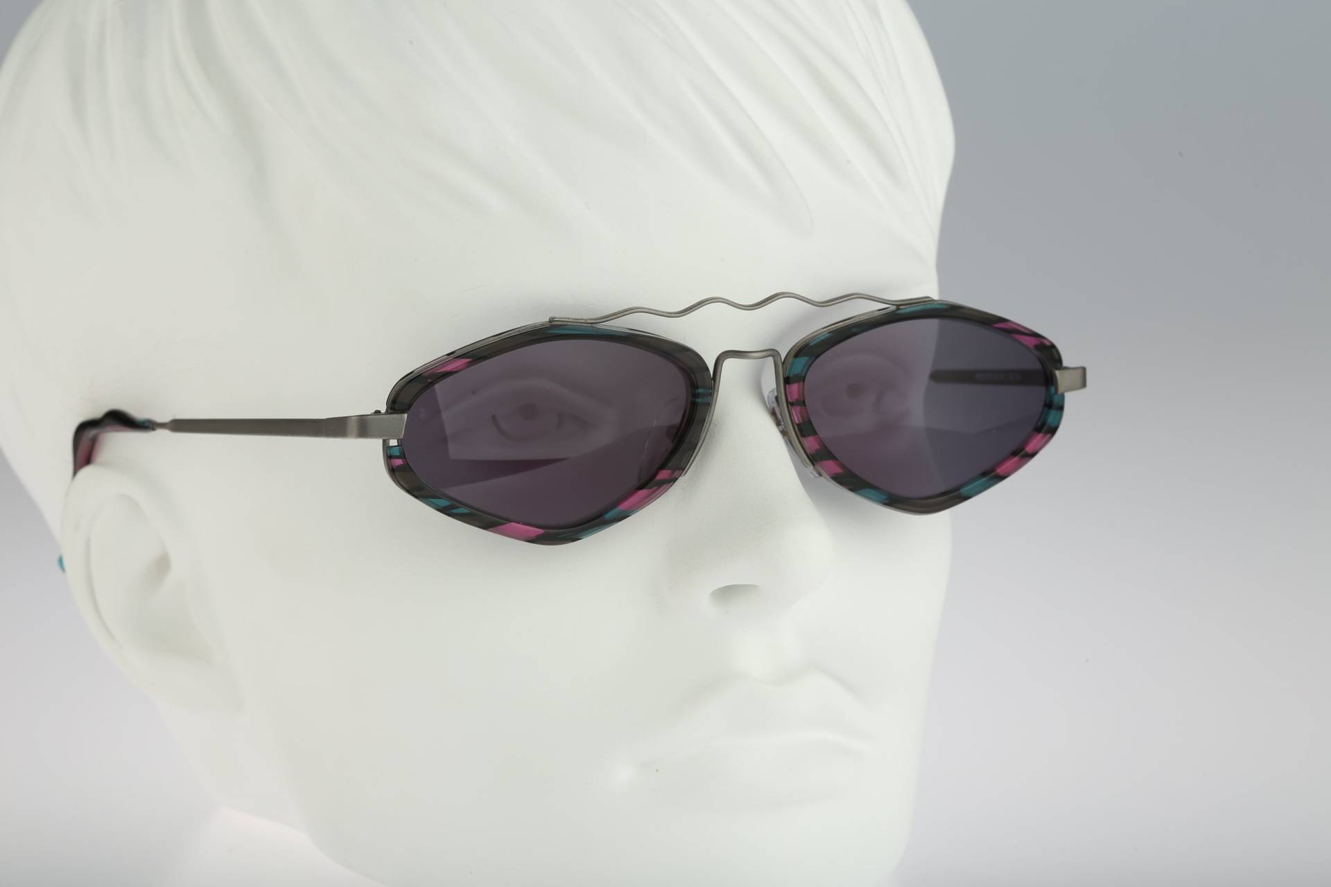 Robert Rudger 570 93, Vintage 90Er Jahre Einzigartige Doppelrand Hexagon Aviator Sonnenbrille Damen, Nos von CarettaVintageCo