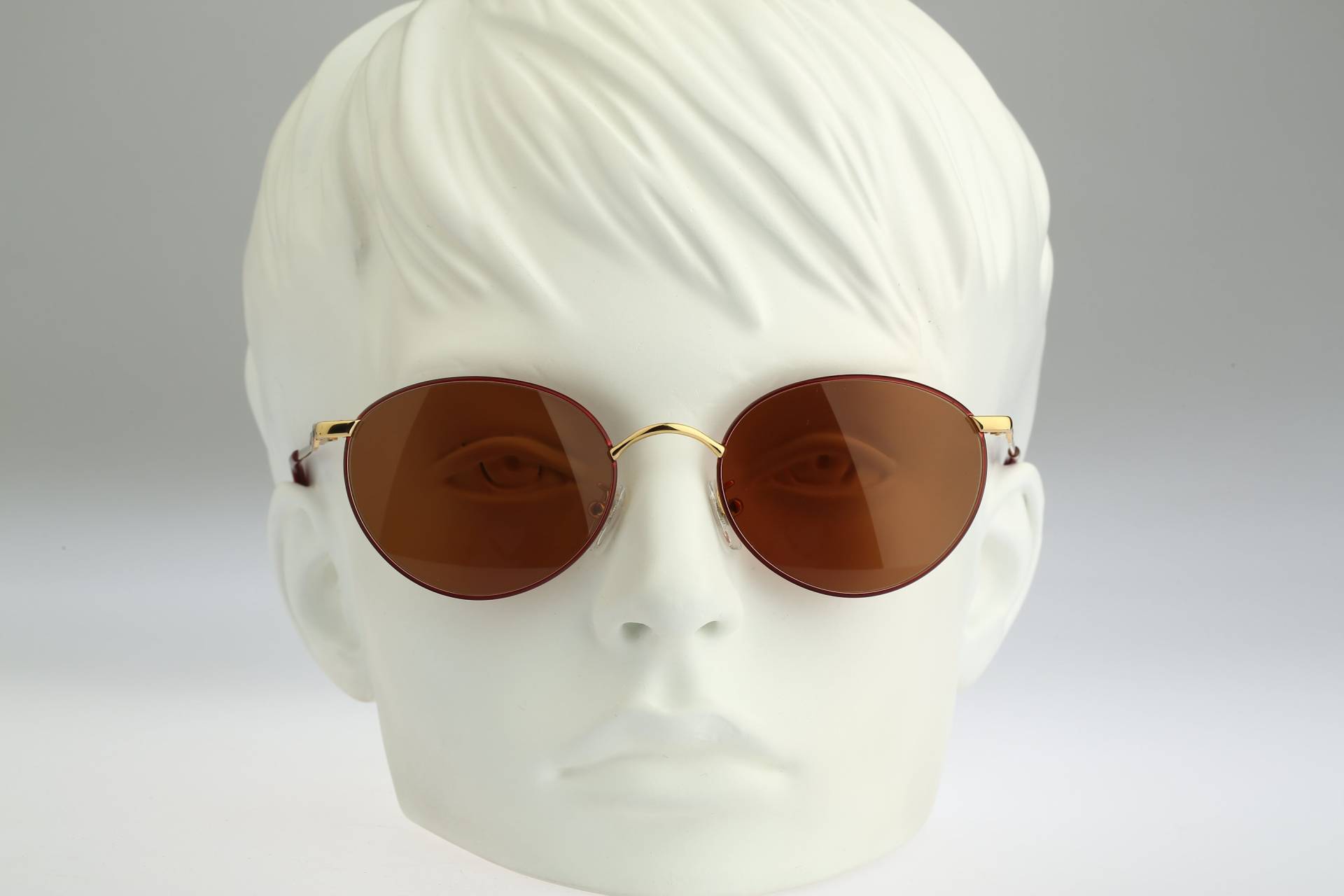 Runde Sonnenbrille, Vogart 3518 207, Vintage 90Er Unikat Braun & Gold Panto Sonnenbrille Damen Nos von CarettaVintageCo