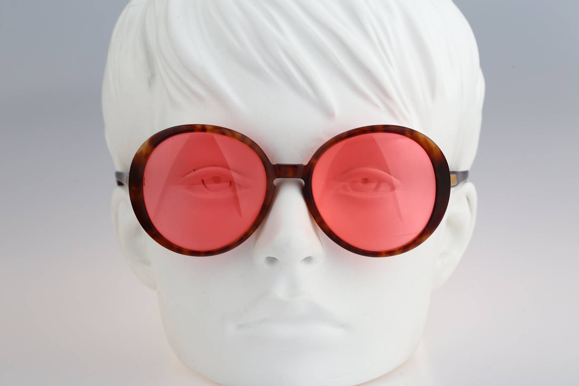 Silhouette 1052 281, Vintage 80Er Gläser Pink Getönt Schildpatt Oversized Kreis Rund Sonnenbrille Damen Nos von CarettaVintageCo