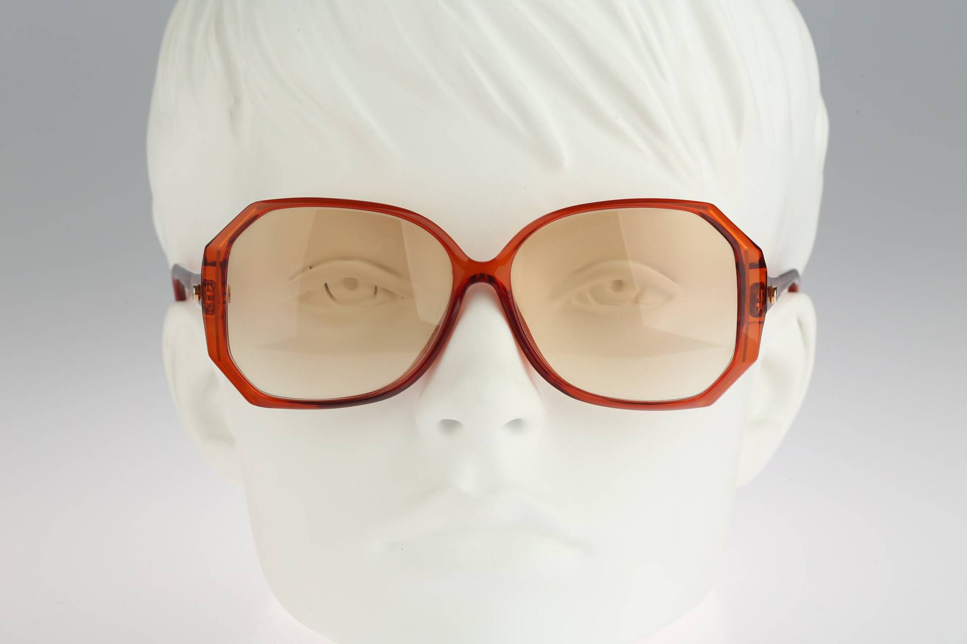 Silhouette M 1146 C 0075, Vintage 80Er Jahre Braune Gläser Unikat Klar Orange Oversized Hexagon Sonnenbrille Damen, Nos von CarettaVintageCo