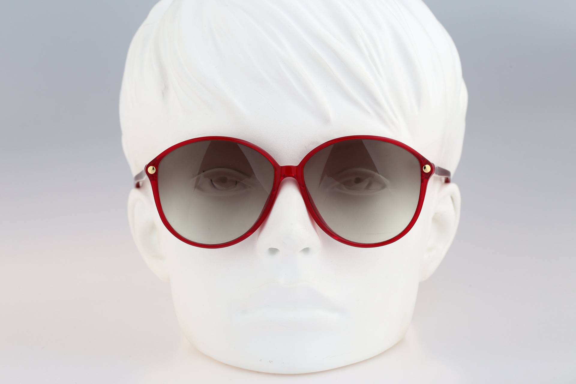 Silhouette M 1156 20 C 5560, Vintage 80Er Leicht Klar Rot Oversized Runde Sonnenbrille Damen Nos von CarettaVintageCo