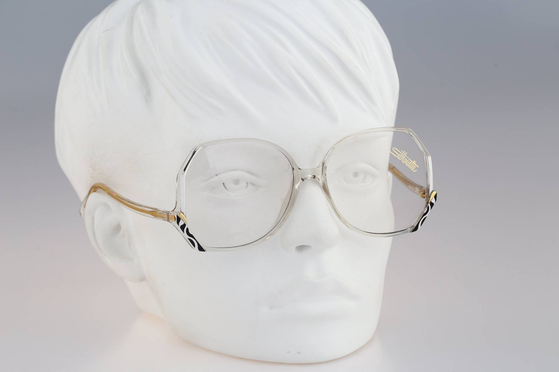 Silhouette M 1163 C 2591, Vintage 80Er Klar Oversized Oktagon Schmetterling Brillengestell Damen Brille Nos von CarettaVintageCo