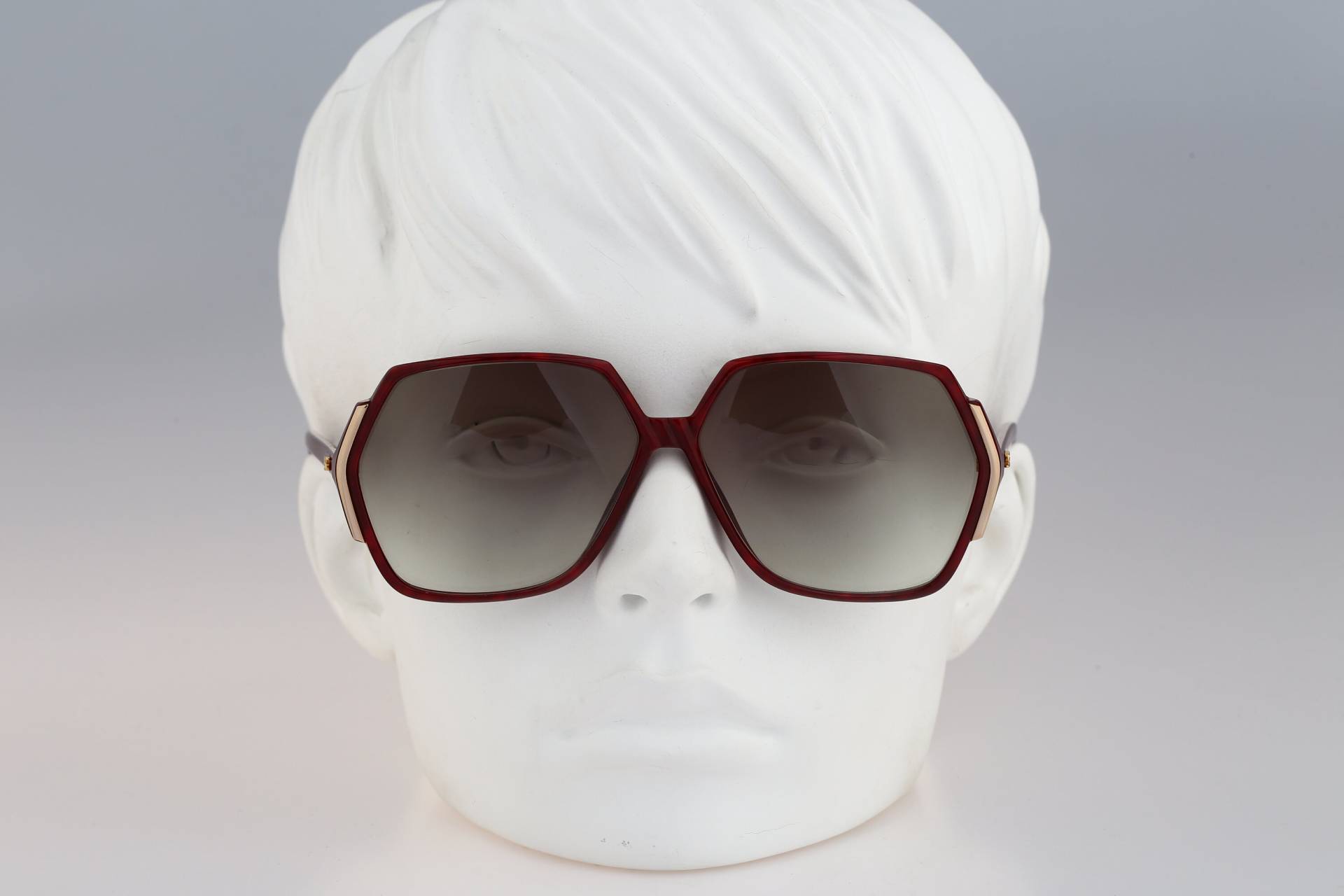 Silhouette M 1199 20 C 1263, Vintage 90Er Rot Schildkröte Oversized Hexagon Sonnenbrille Damen, Nos von CarettaVintageCo