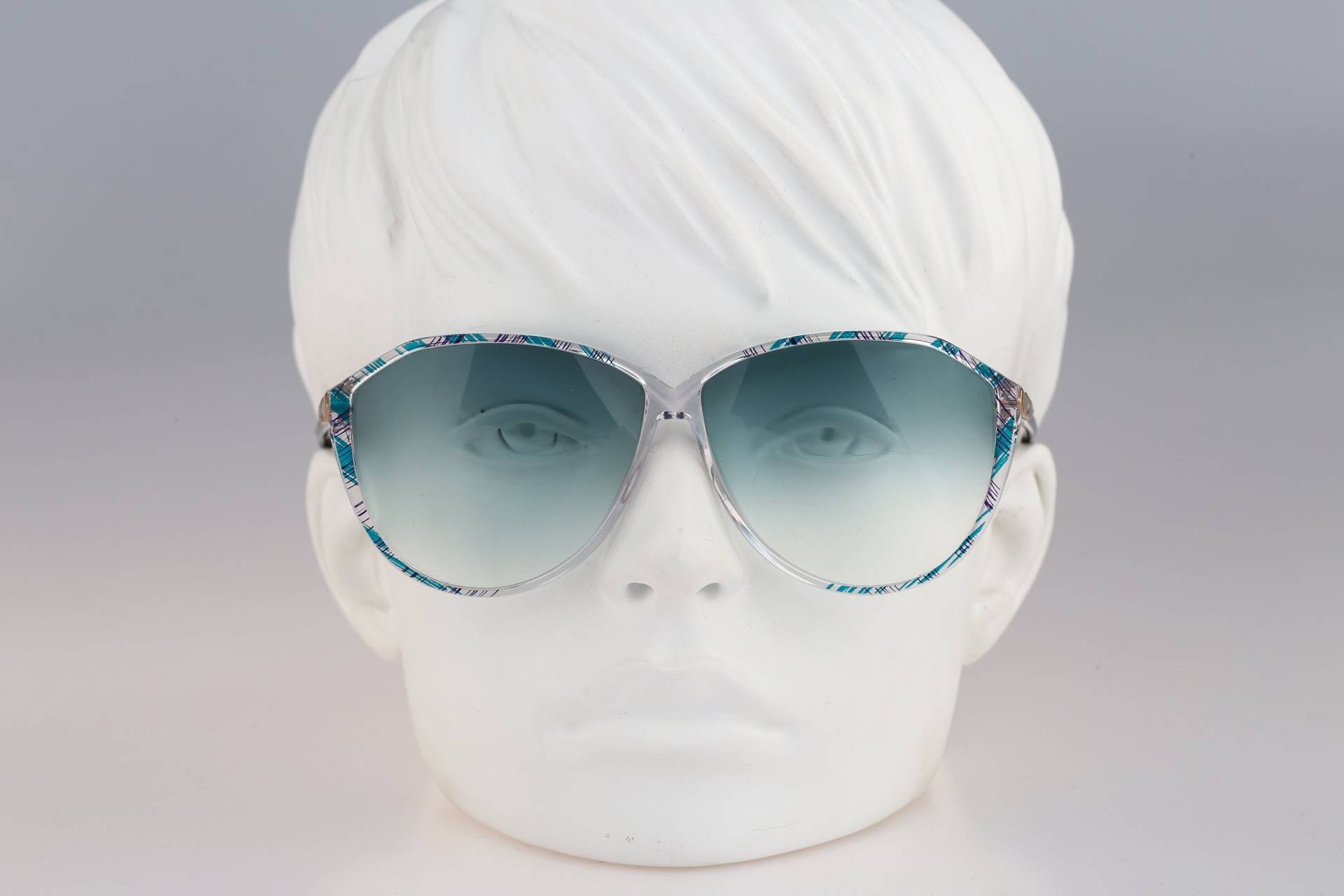 Silhouette M 1718 20 C 1658, Vintage 80Er Jahre Getönte Gläser Klar Oversized Cat Eye Sonnenbrille Damen Nos von CarettaVintageCo