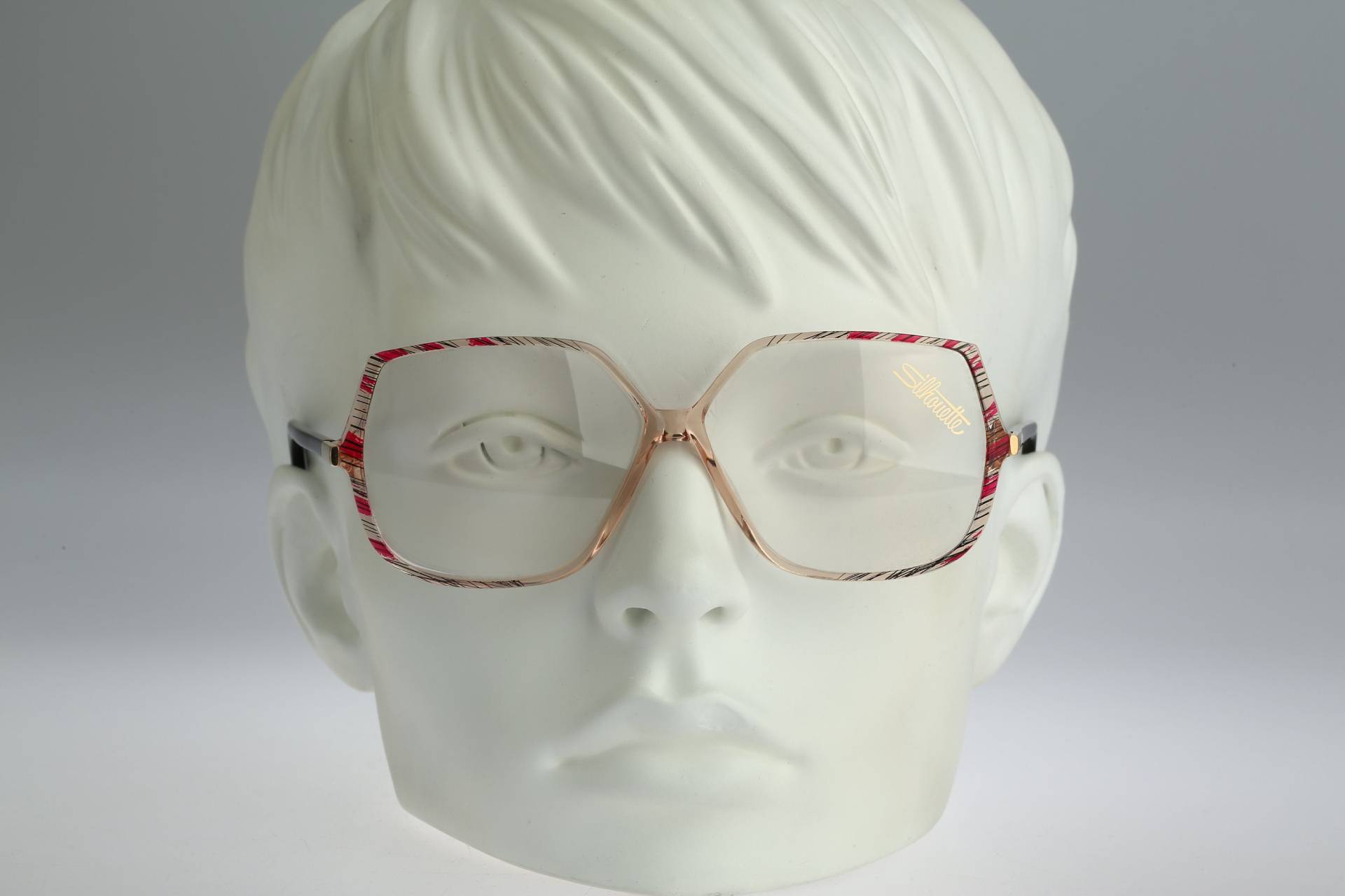 Silhouette M 1729 C 1638, Vintage 80Er Jahre Rot & Klar Oversized Hexagon Brillengestell Damen Nos Silhouette M 1729 C 1638, Vintage 80Er Jahre Rot & Klar Oversized Hexagon Brillengestell Damen Nos von CarettaVintageCo