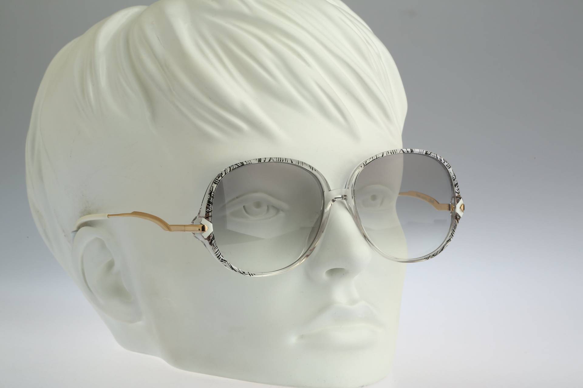 Silhouette M 1743 C 1797, Vintage 80Er Jahre Getönte Graue Linsen Klar Oversized Runde Sonnenbrille Damen, Nos von CarettaVintageCo