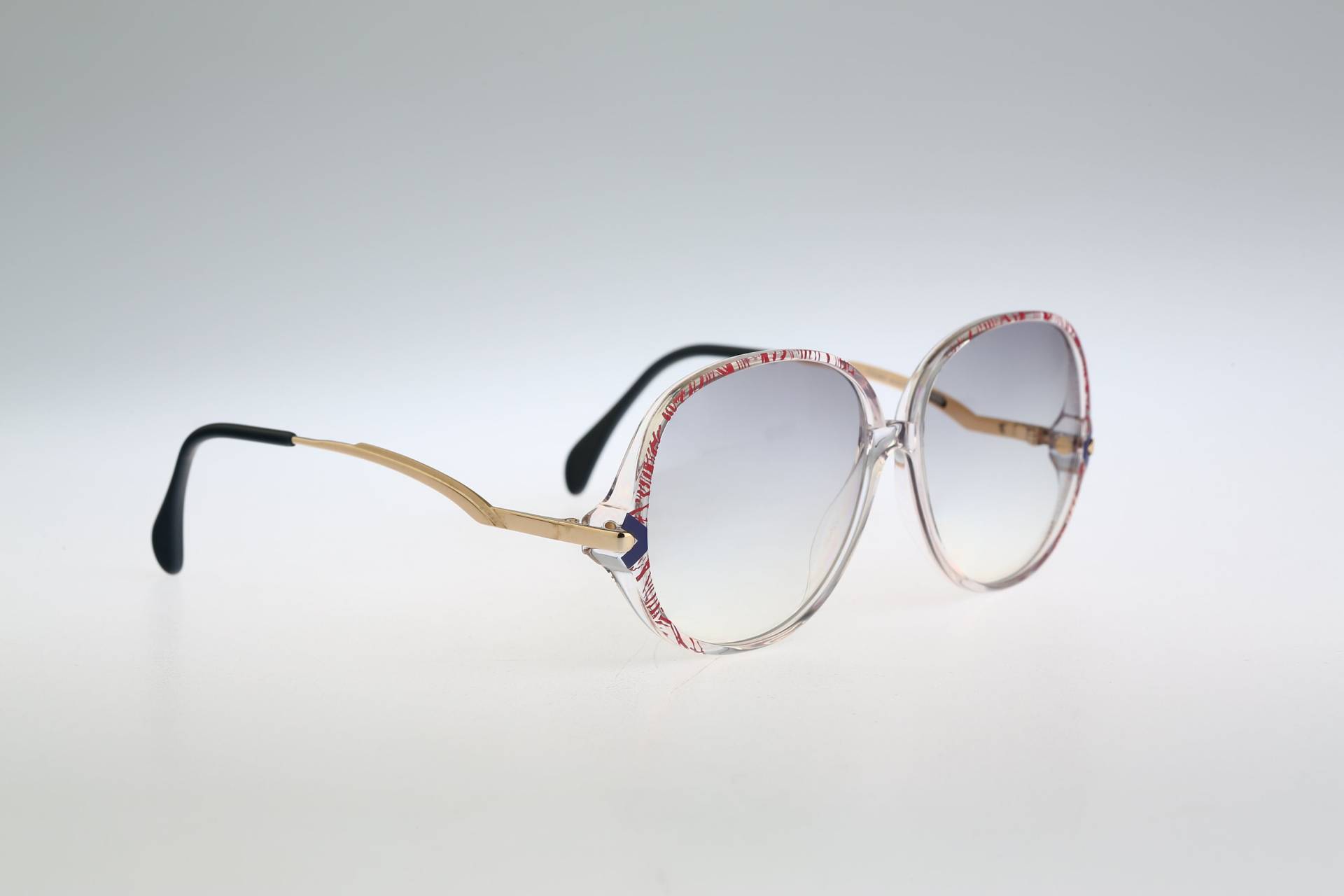 Silhouette M 1743 C 1799, Vintage 80Er Jahre Getönte Graue Linsen Klar Oversized Runde Sonnenbrille Damen, Nos von CarettaVintageCo