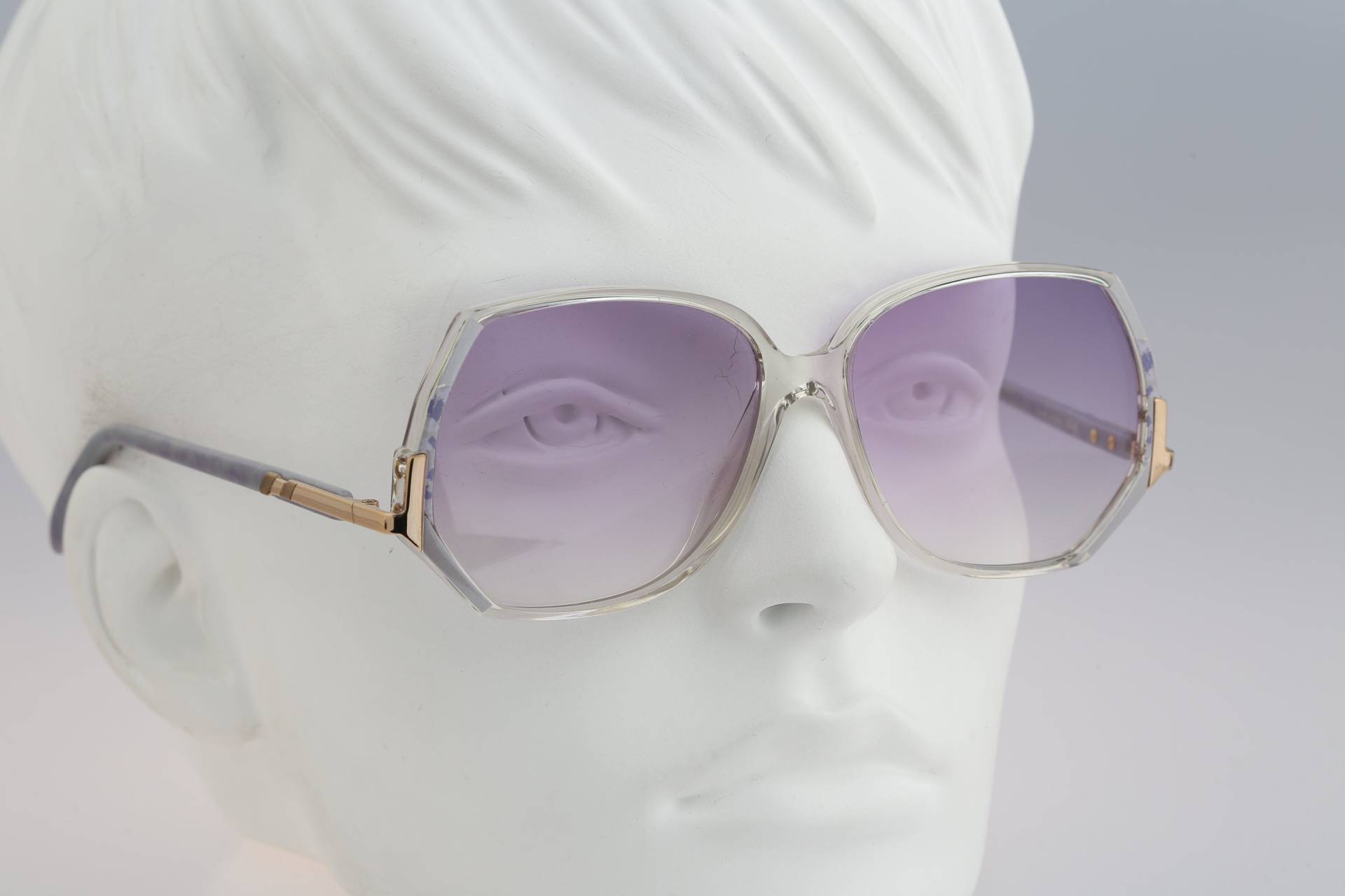 Silhouette M 1752 20 C 2170, Vintage 80Er Jahre Getönte Lila Linsen Unikat Klares Oversized Hexagon Schmetterling Sonnenbrille Damen, Nos von CarettaVintageCo