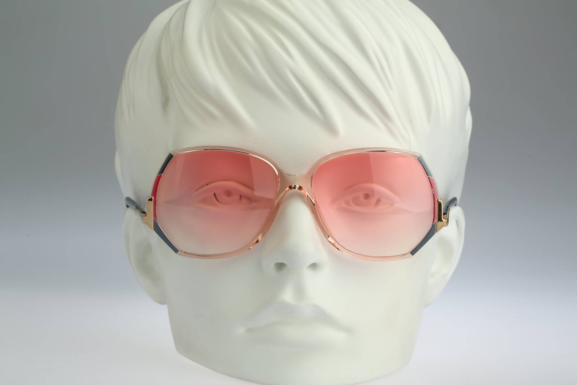 Silhouette M 1752 C 1854, Vintage 80Er Jahre Pink Getönt Unikat Klar Übergroß Hexagon Schmetterling Sonnenbrille Damen, Nos von CarettaVintageCo