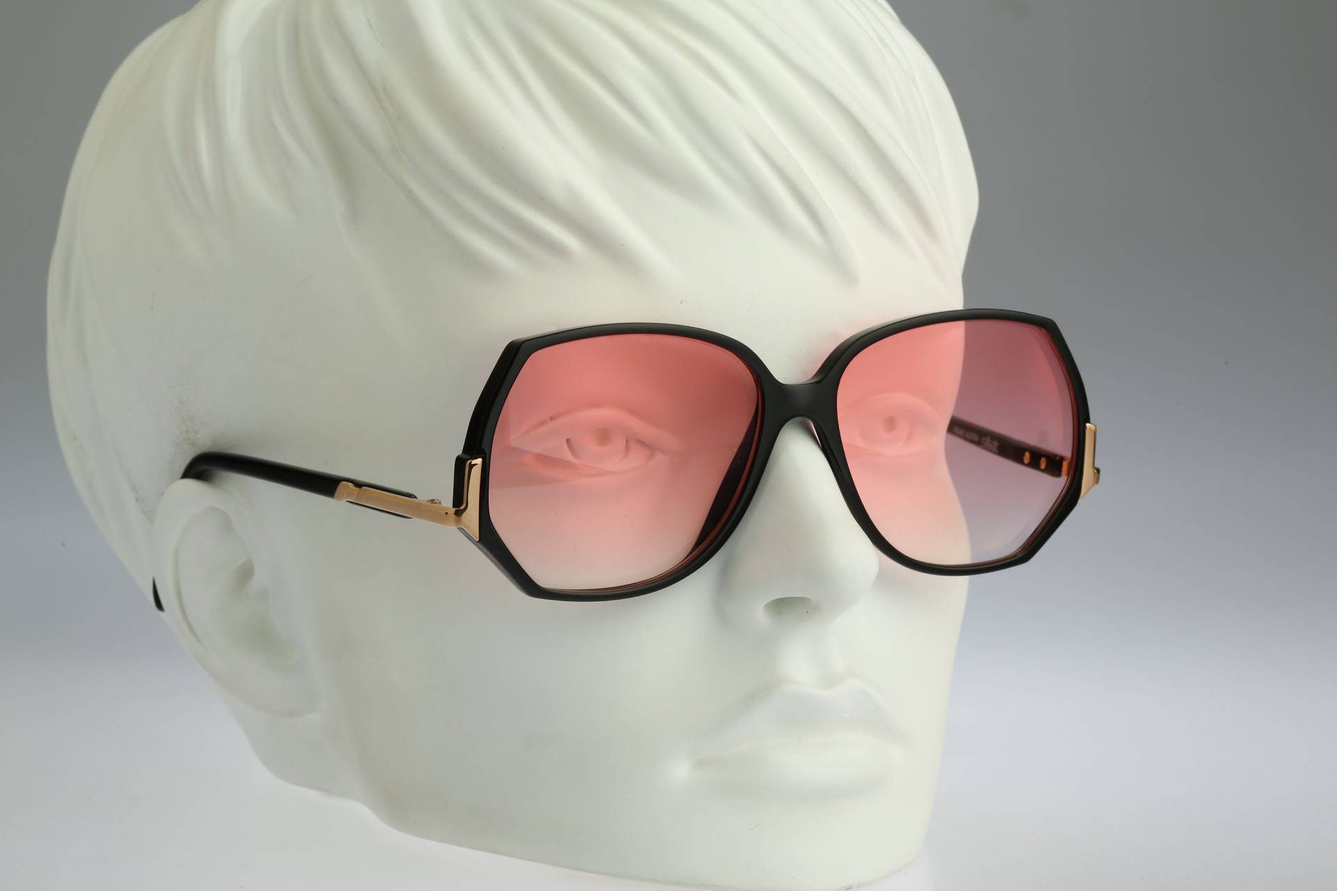 Silhouette M 1752 C 5504, Vintage 80Er Gläser Pink Getönt Schwarz Oversized Hexagon Schmetterling Sonnenbrille Damen, Nos von CarettaVintageCo