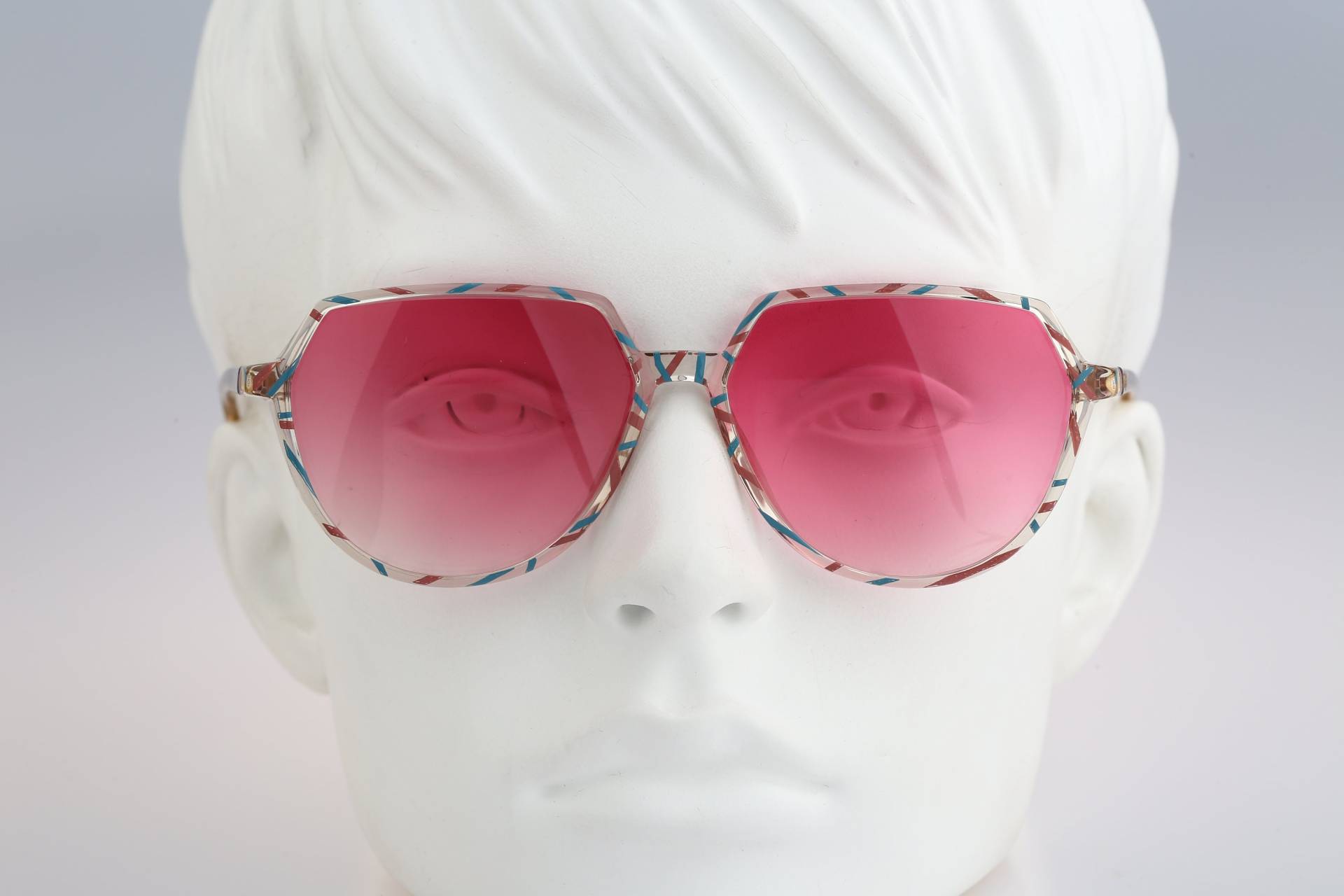 Silhouette M 1753 C 1893, Vintage 90Er Gläser Pink Getönt Transparent Krone Panto Rund Sonnenbrille Damen Nos von CarettaVintageCo