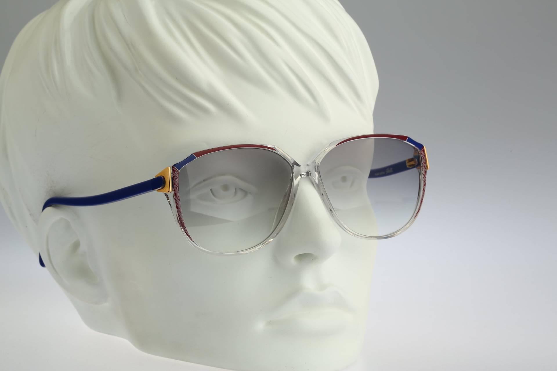 Silhouette M 1759 C 1903, Vintage 80Er Jahre Getönte Graue Linsen Unikat Bunt & Klar Oversized Schmetterling Sonnenbrille Damen, Nos von CarettaVintageCo