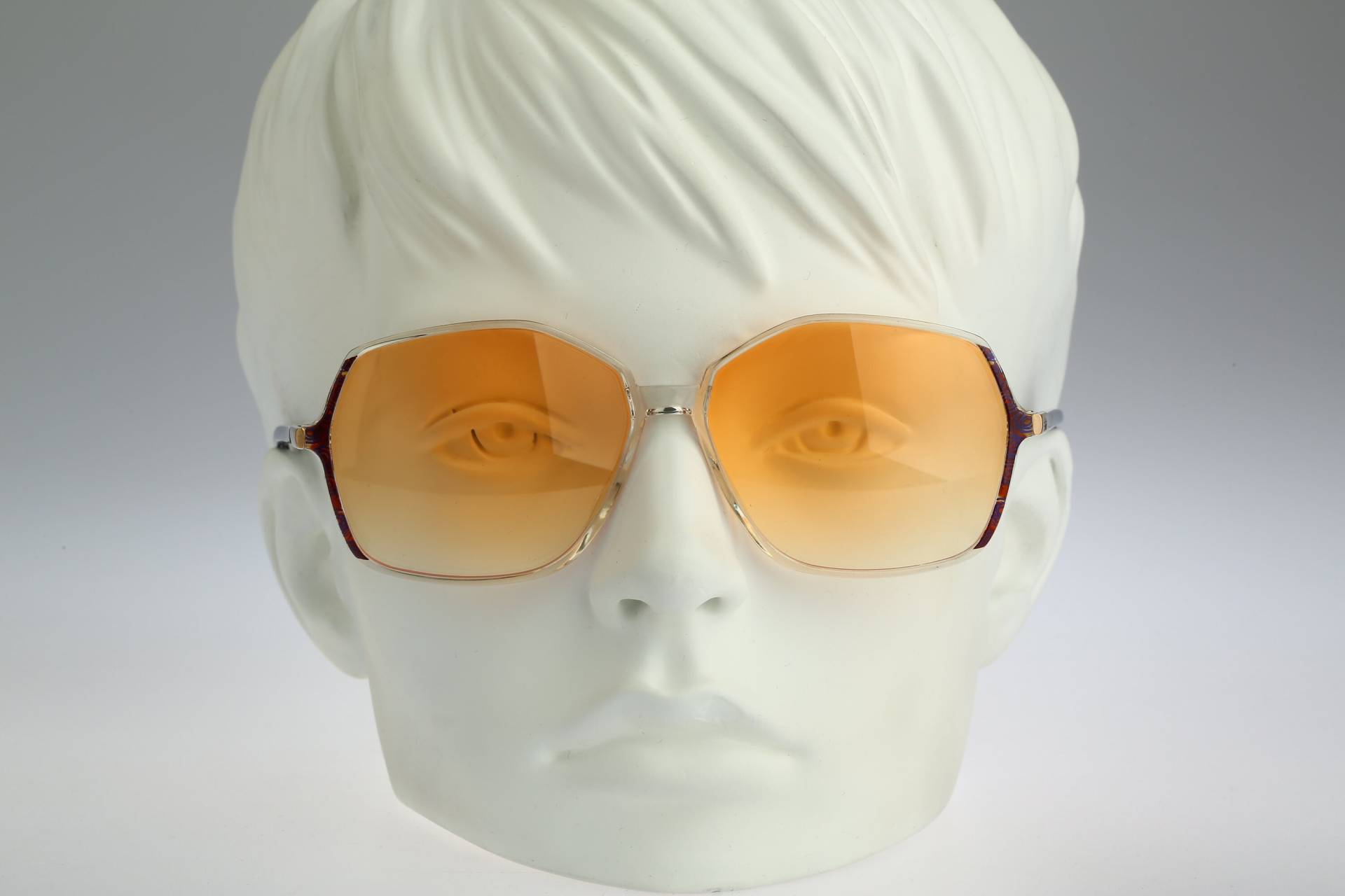 Silhouette M 1766, Vintage 80Er Jahre Orange Gläser Klar Oversized Hexagon Sonnenbrille Damen, Nos von CarettaVintageCo