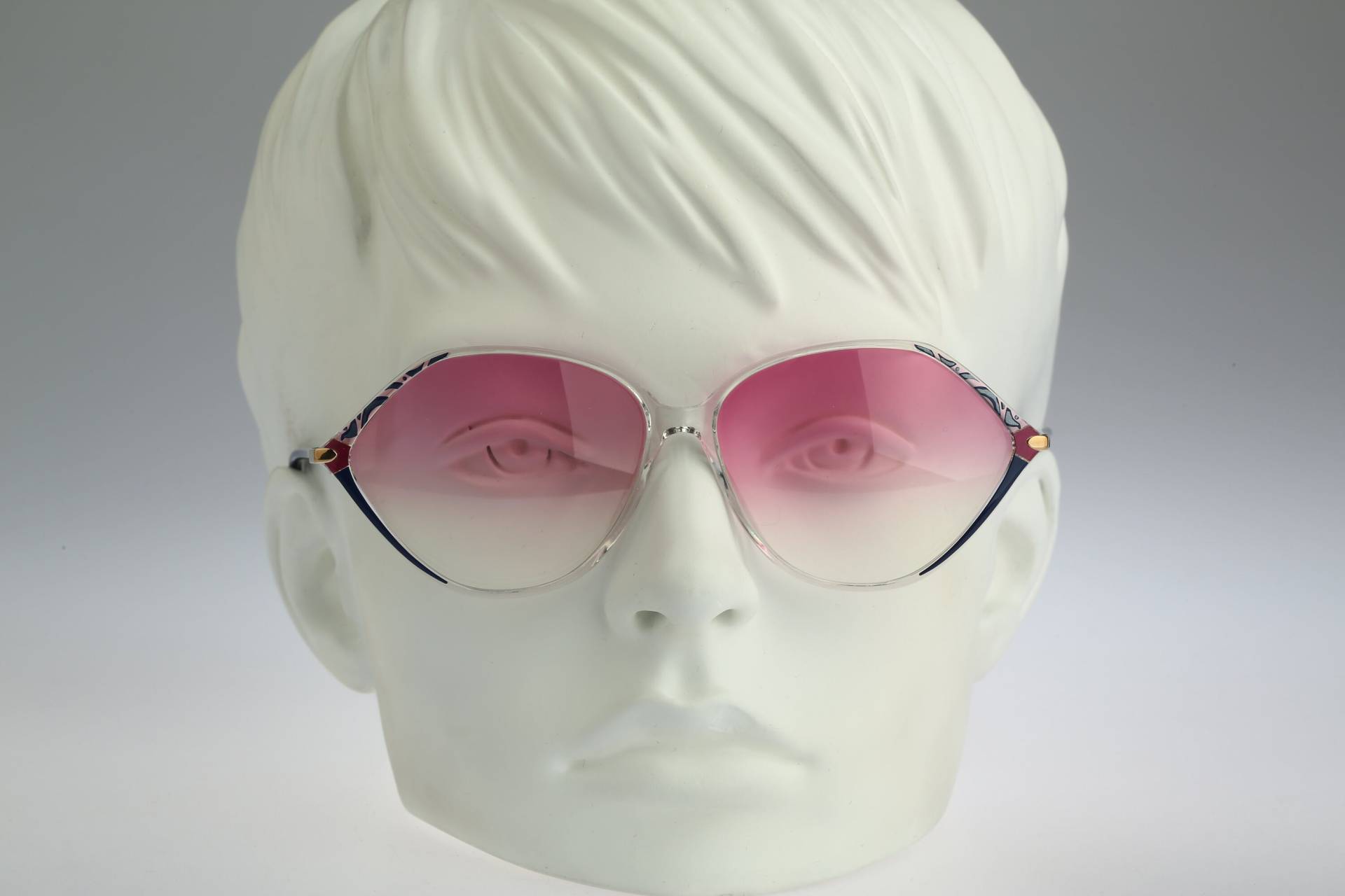 Silhouette M 1776 C 2195, Vintage 80Er Gläser Pink Getönt Unikat Klar Hexagon Schmetterling Sonnenbrille Damen, Nos von CarettaVintageCo