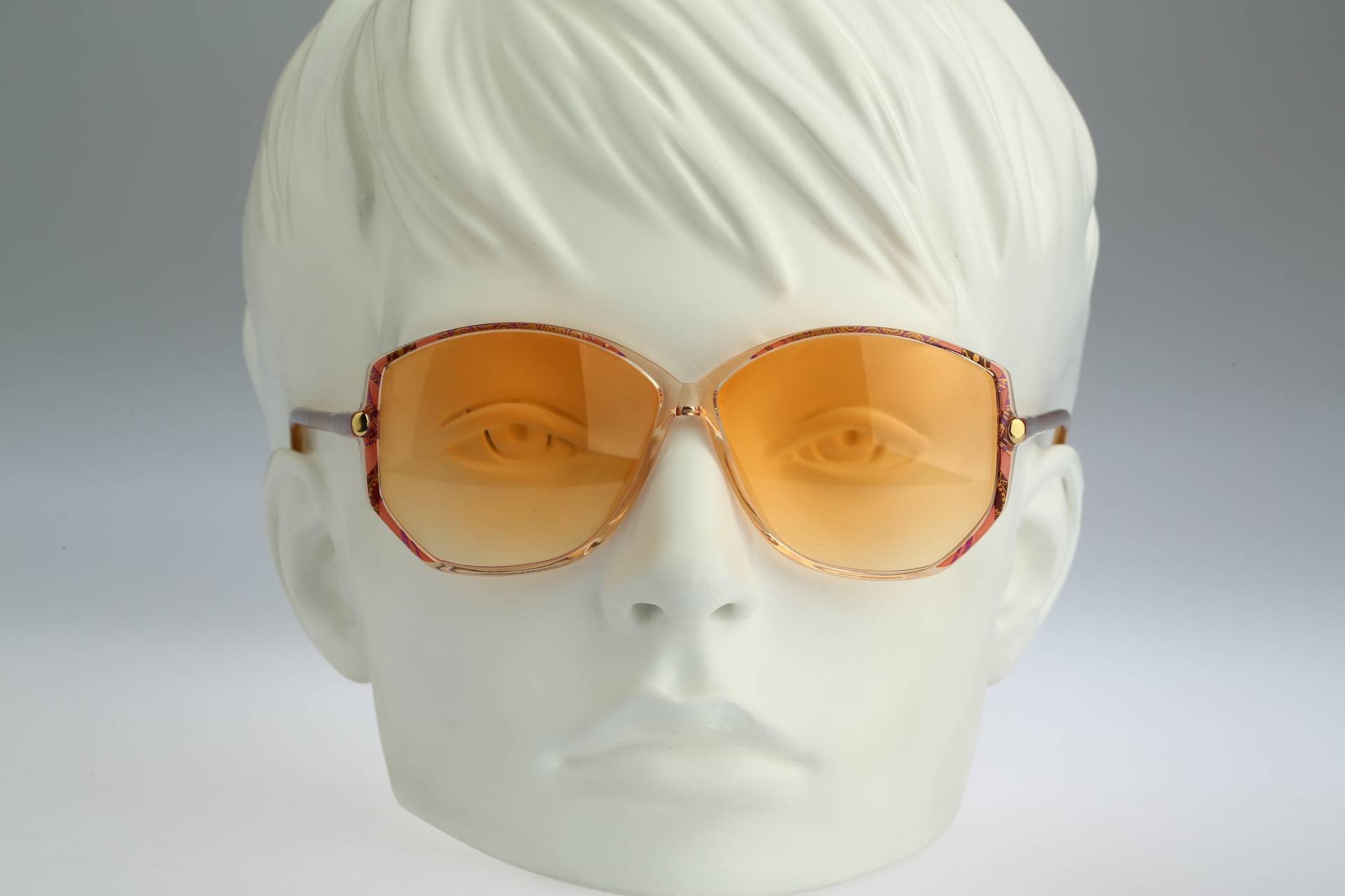 Silhouette M 1793 C 2837, Vintage 80Er Jahre Orange Gläser Unikat Klare Schmetterling Sonnenbrille Damen, Nos von CarettaVintageCo